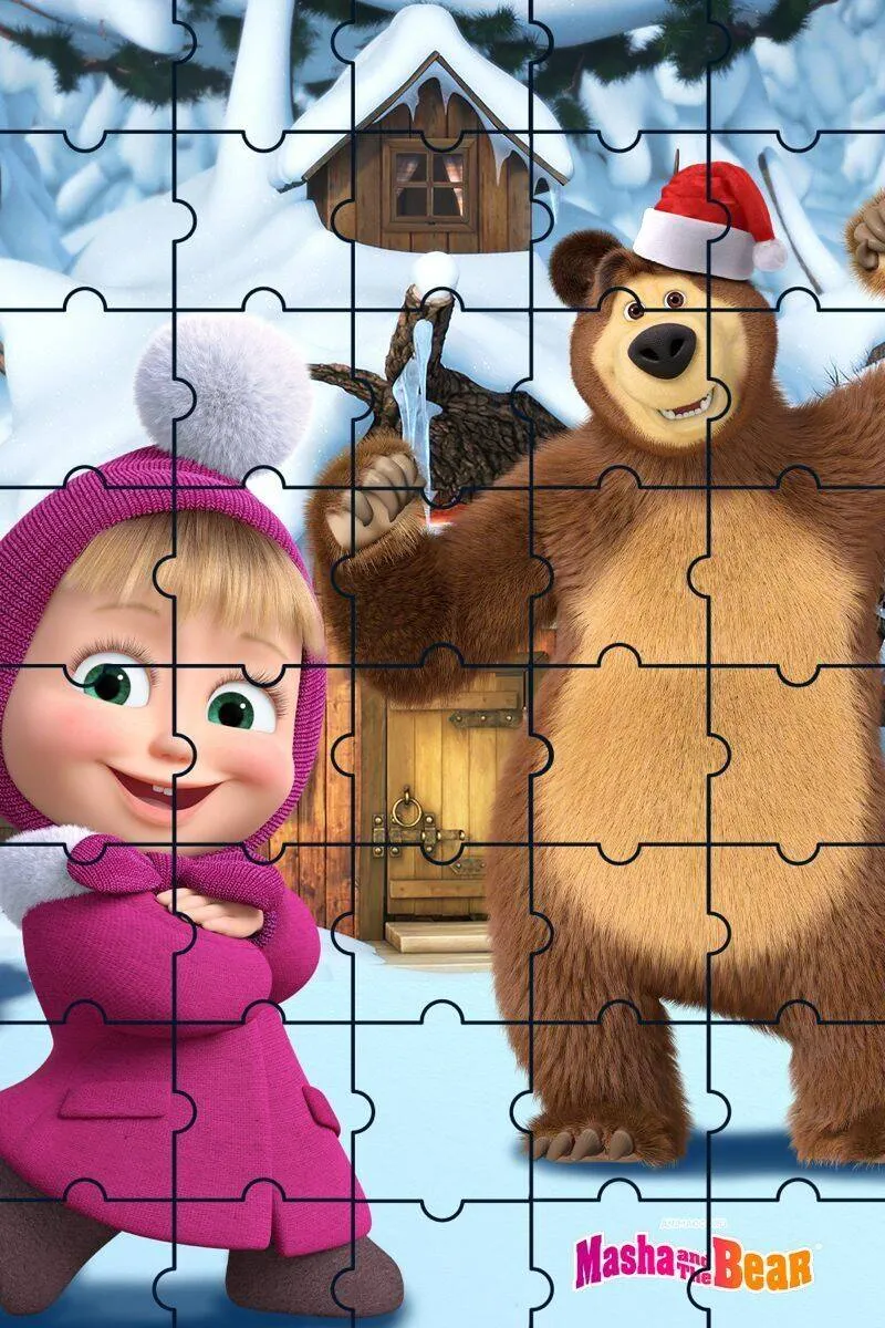 Quebra Cabeça para Imprimir da Masha e o Urso