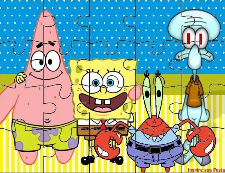 Quebra Cabeça para Imprimir do Bob Esponja