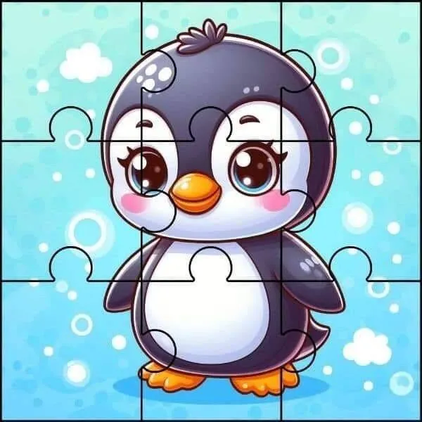Cute Penguin Printable Puzzle