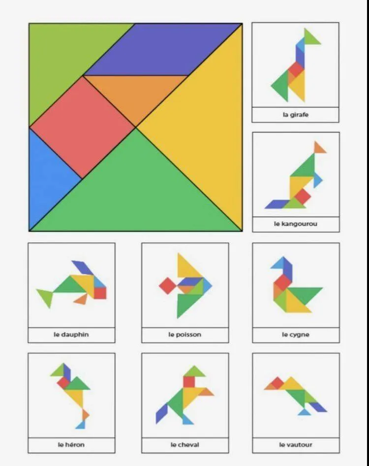 Quebra Cabeça para Imprimir de Animais Coloridos