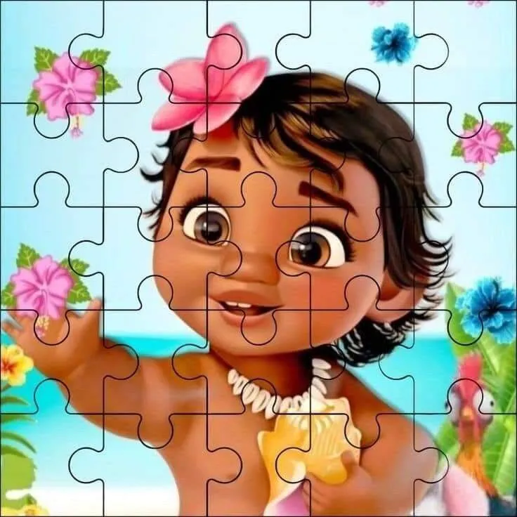 Quebra Cabeça para Imprimir da Moana