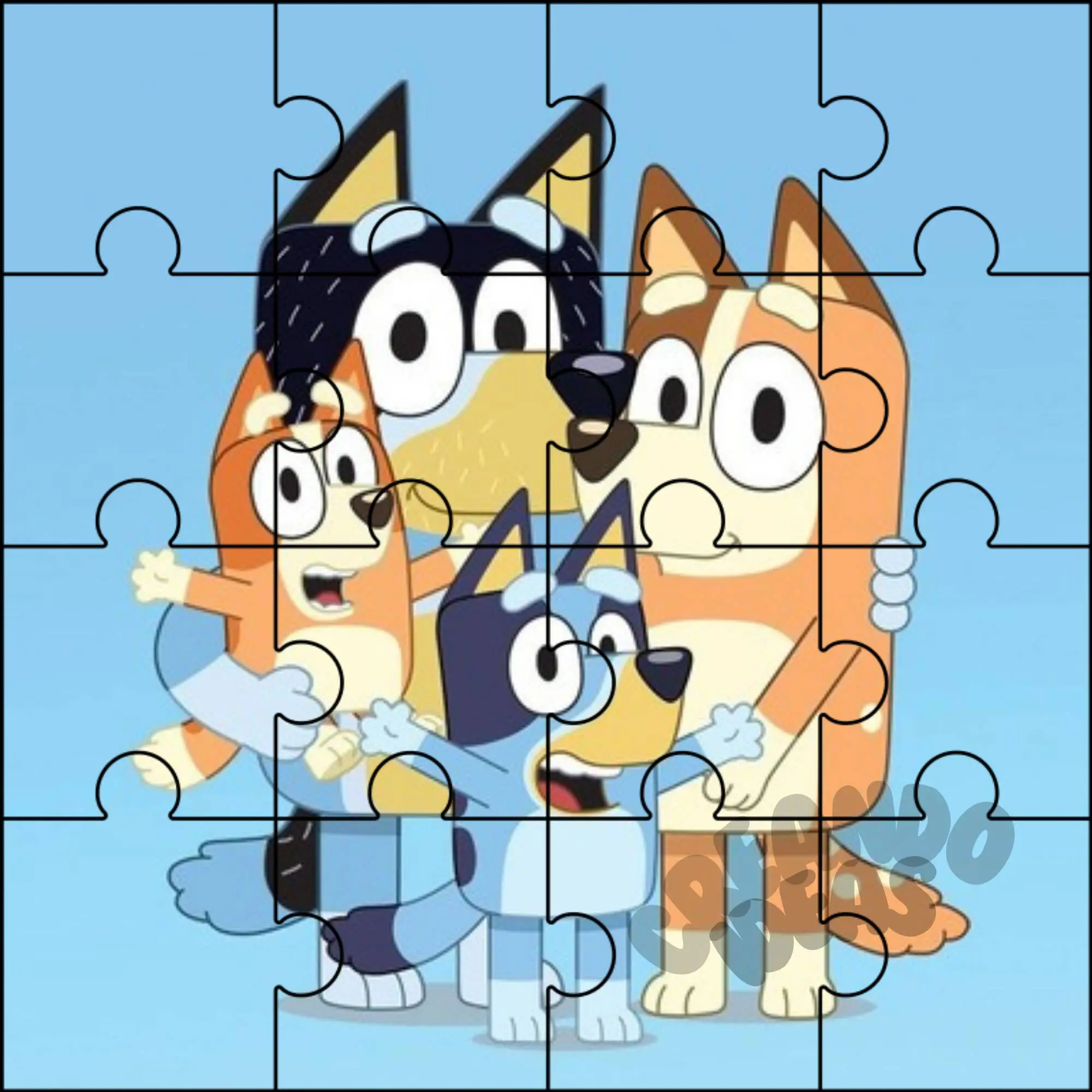 Quebra Cabeça para Imprimir do Bluey