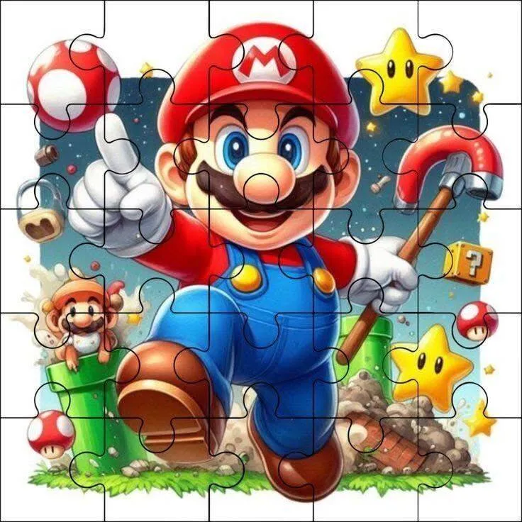 Quebra Cabeça para Imprimir do Super Mario