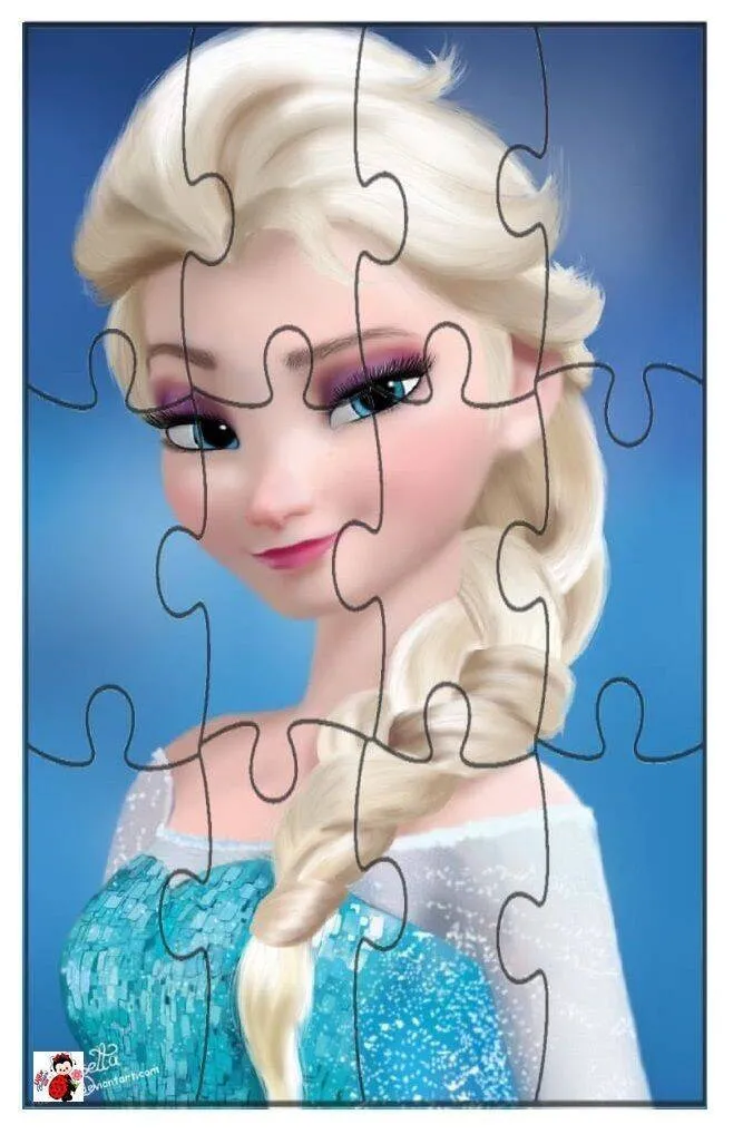 Quebra Cabeça para Imprimir da Elsa