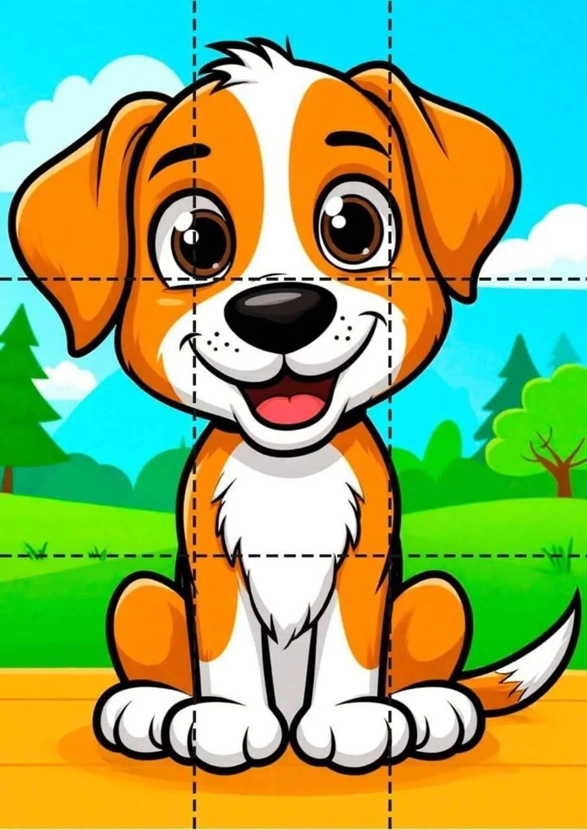 Quebra Cabeça para Imprimir do Cachorrinho Fofo