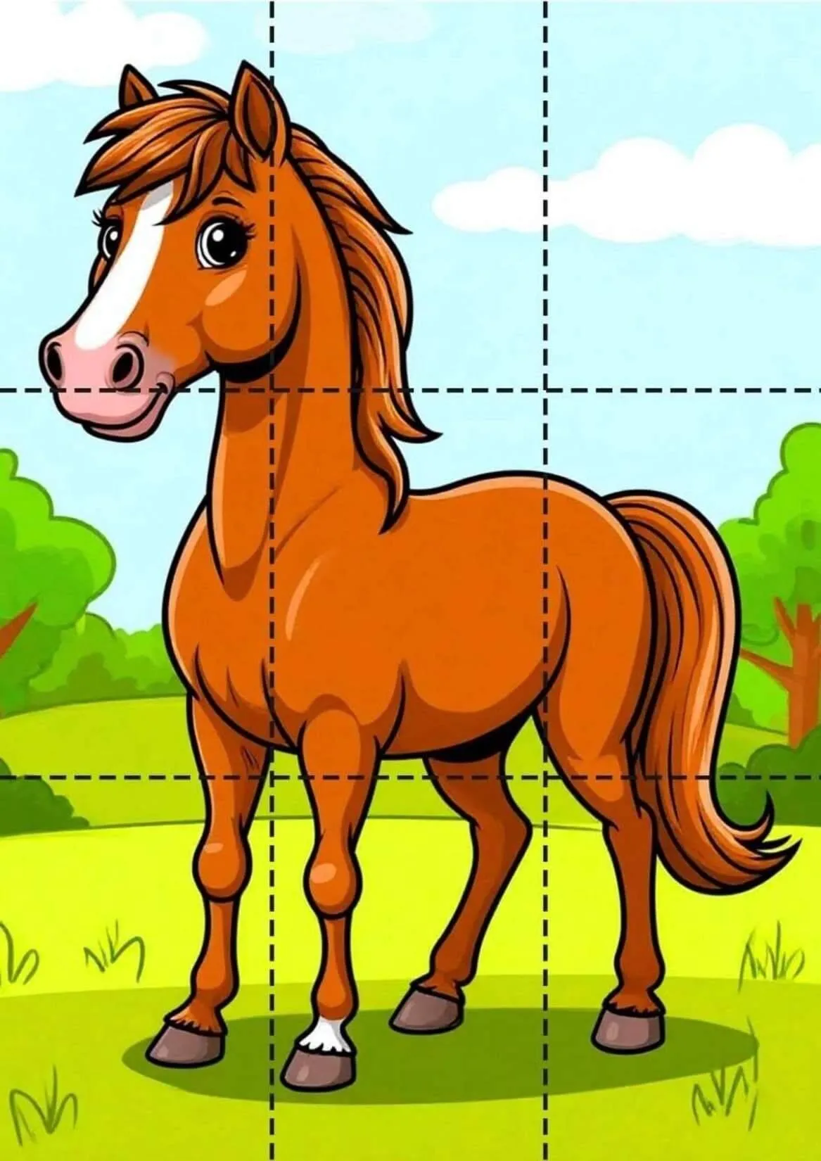 Quebra Cabeça para Imprimir do Cavalo