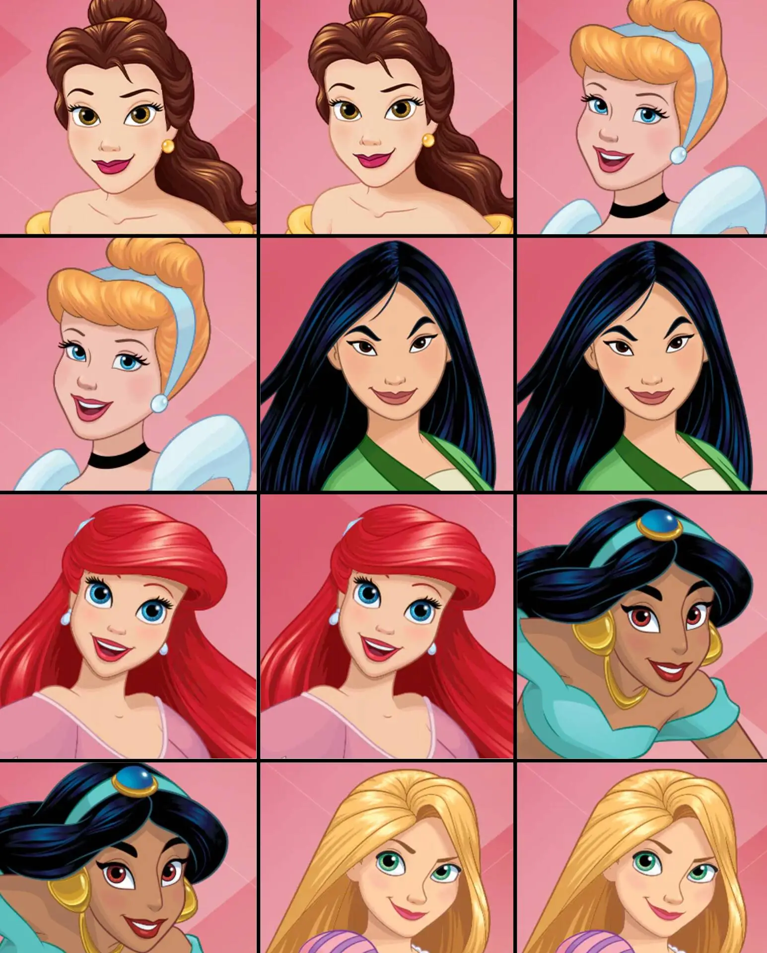 Jogo da Memória para Imprimir das Princesas Disney