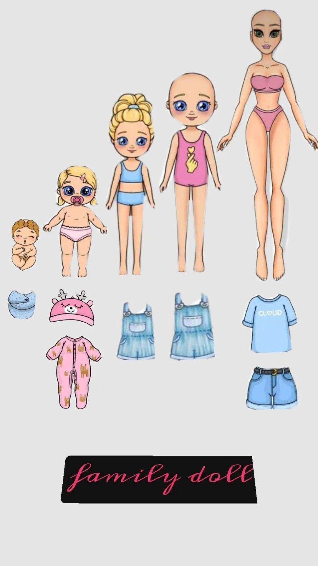 Boneca de Papel para Imprimir com Roupas de Verão e Acessórios Divertidos