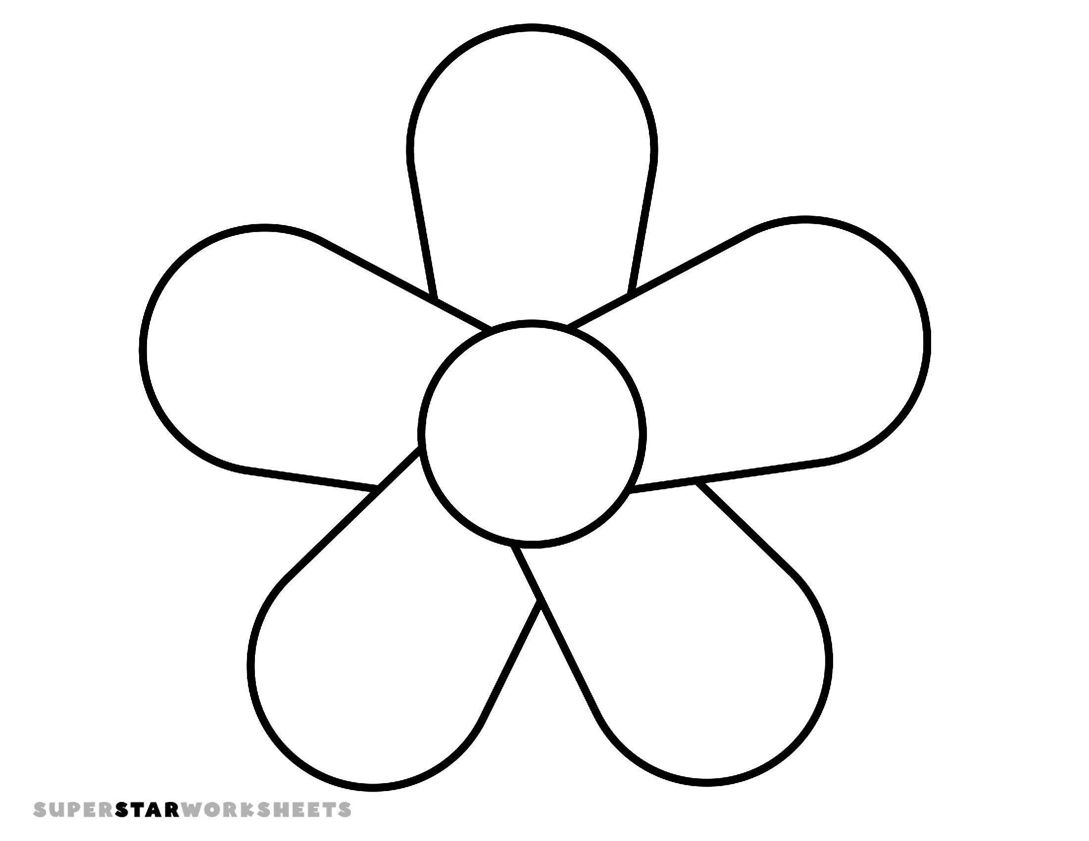 Molde de Flores para Imprimir de Flor Simples