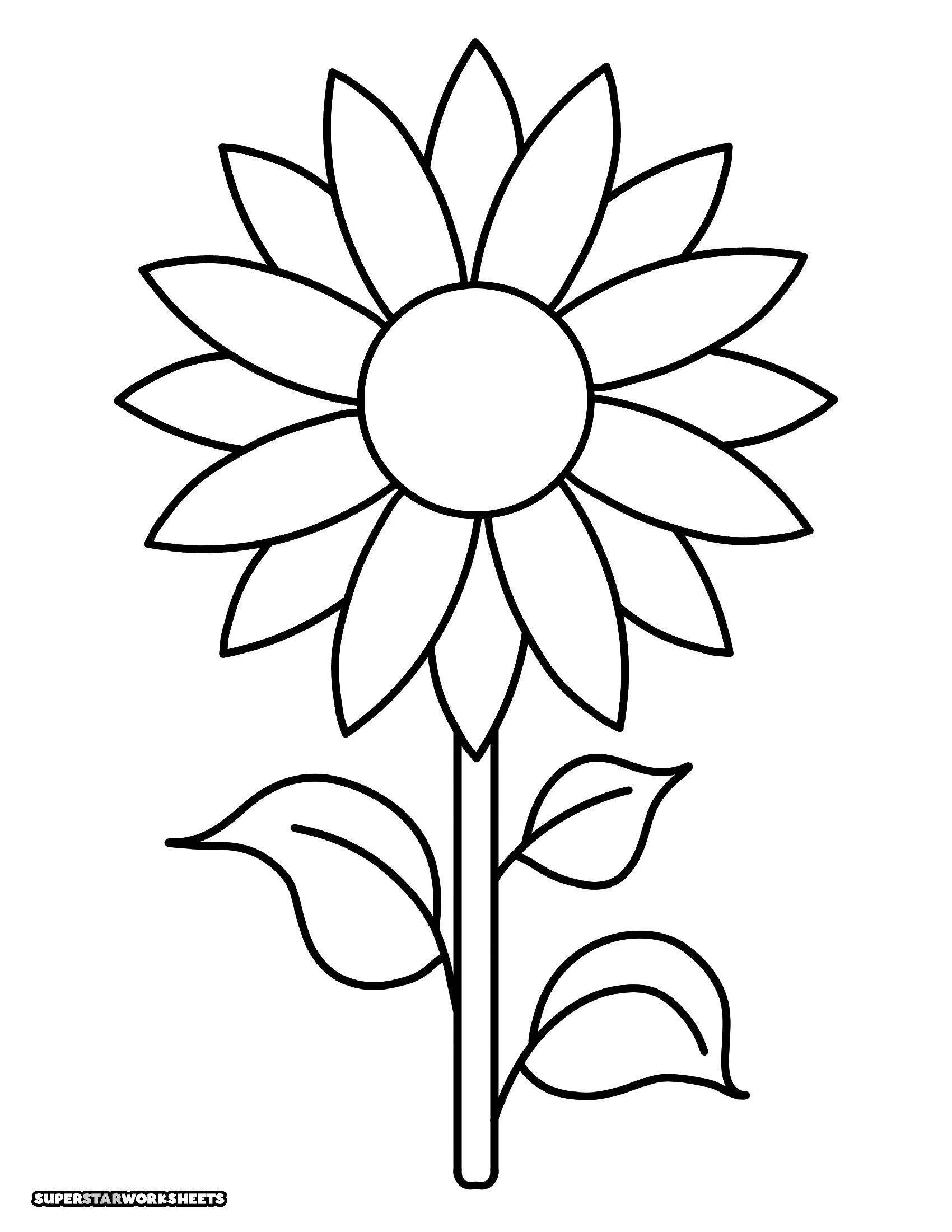 Molde de Flores para Imprimir de Girassol