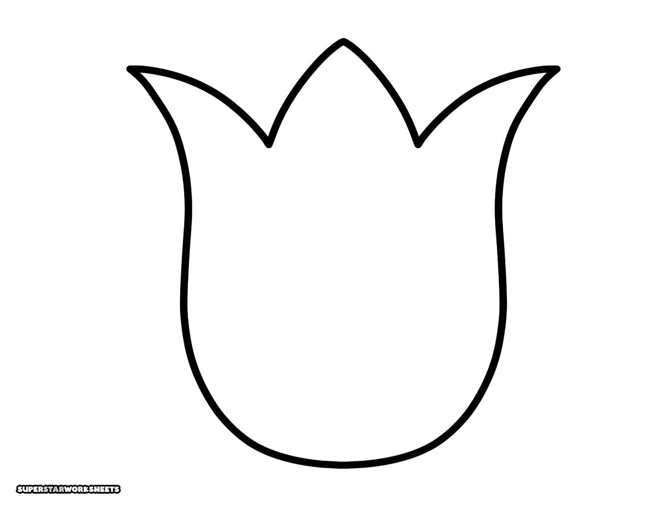 Molde de Flor para Imprimir de Tulipa