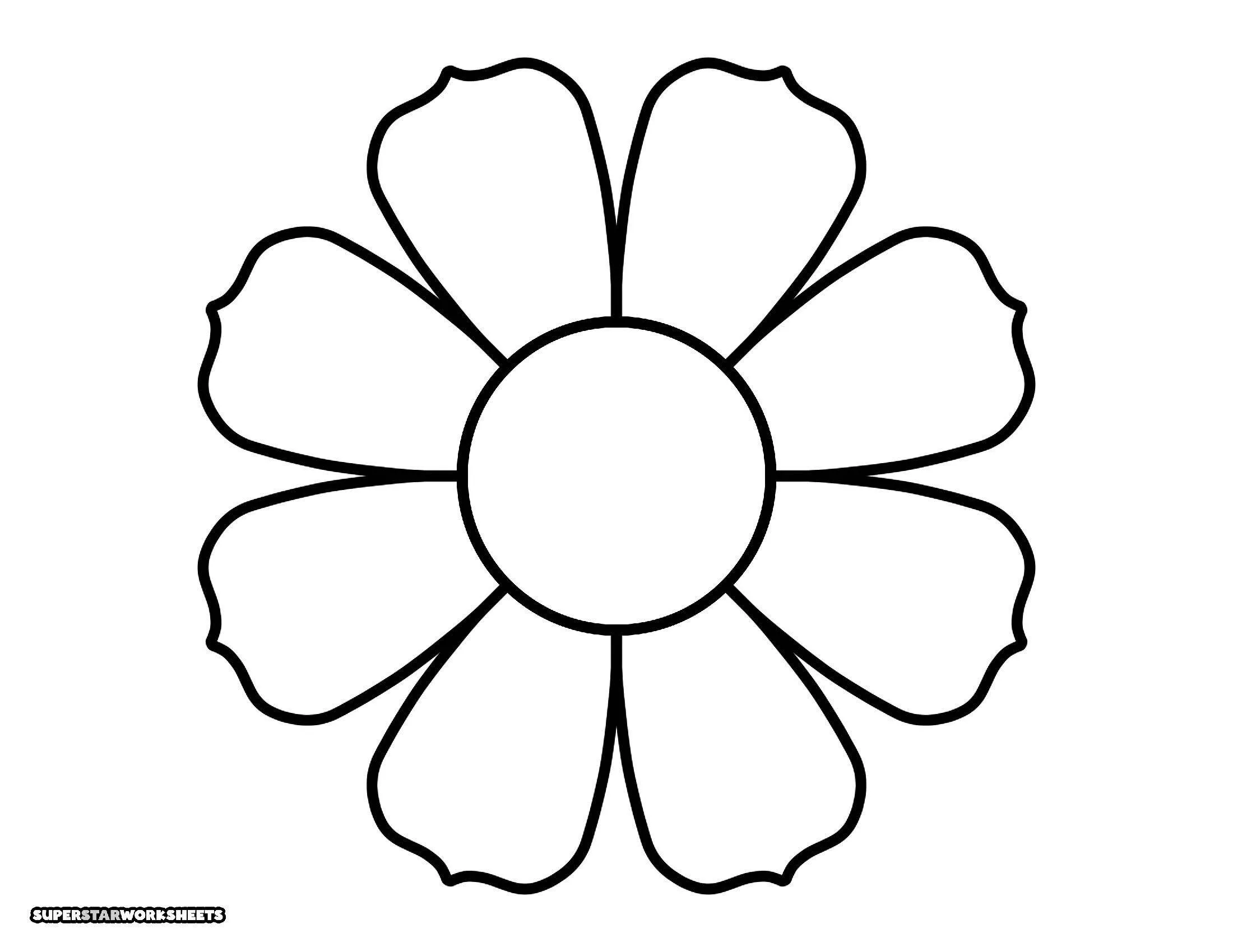 Molde de Flores para Imprimir de Flor Simples