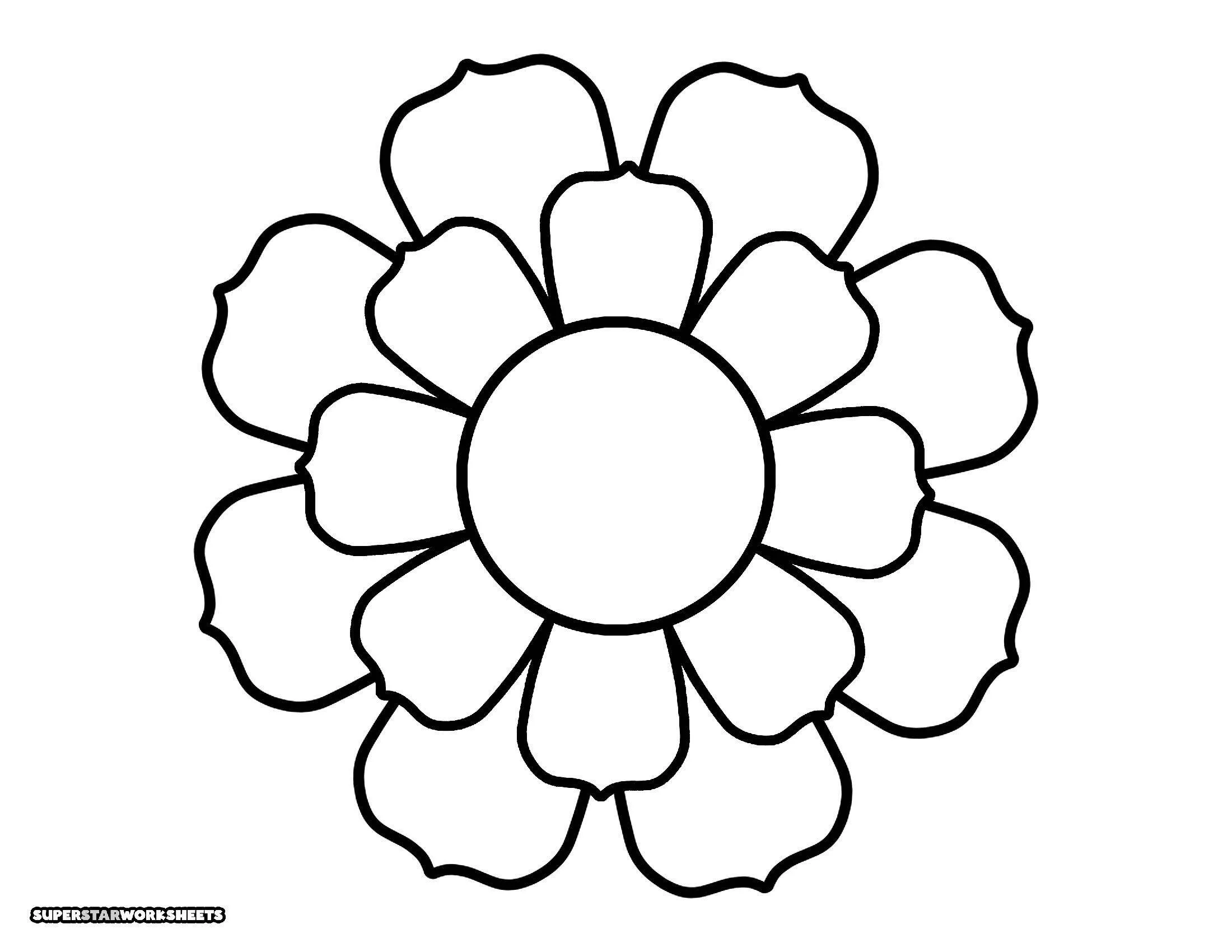 Molde de Flores para Imprimir de Flor Simples