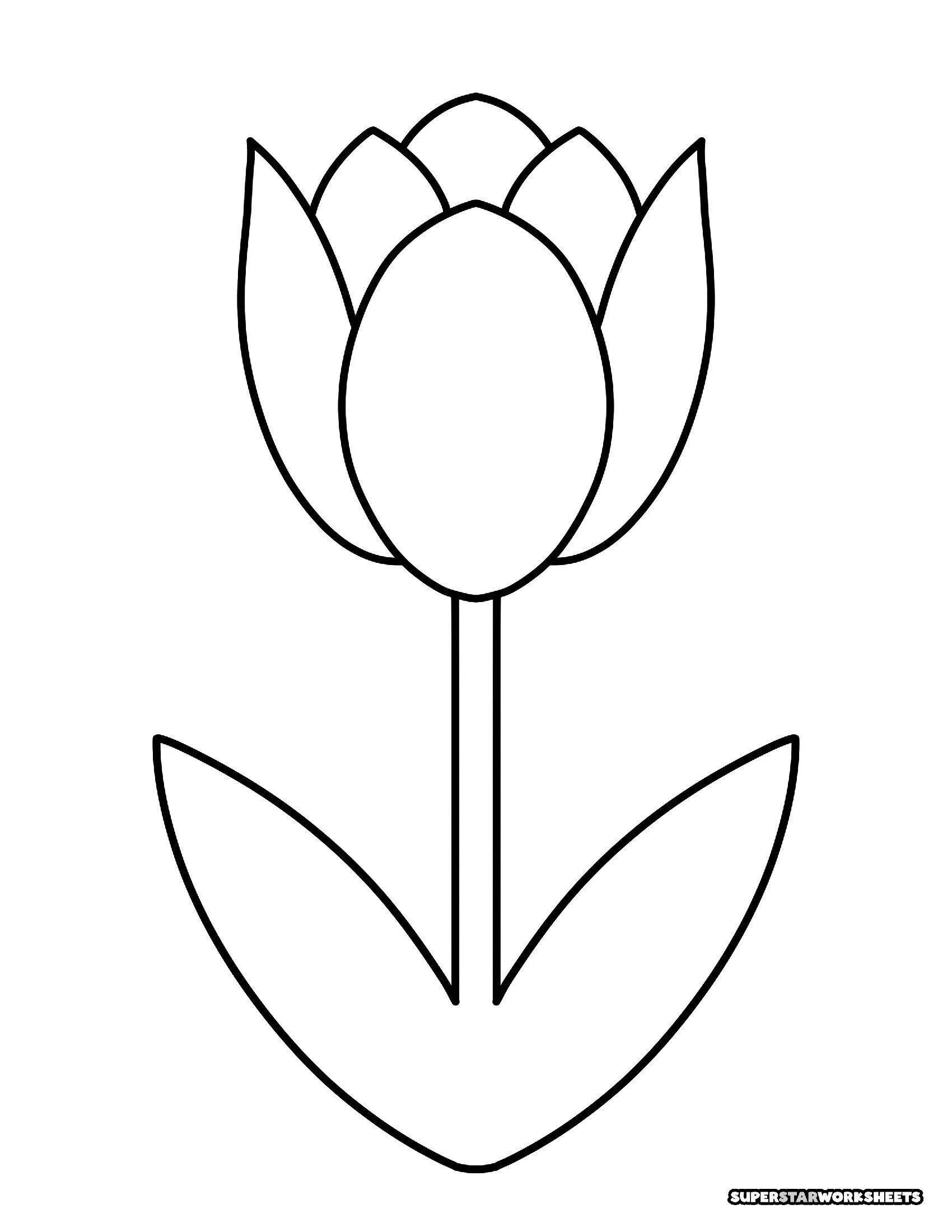 Tulip Printable Flower Template