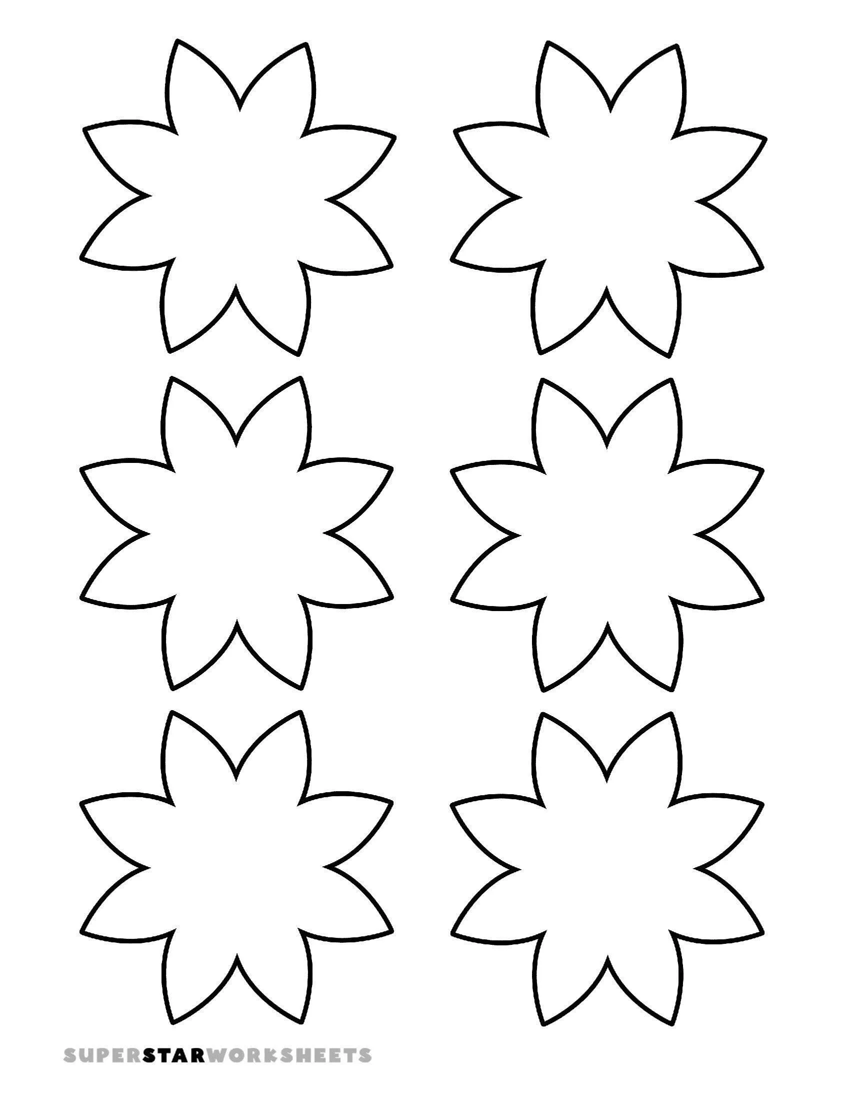 Molde de Flores para Imprimir de Flor Estrela