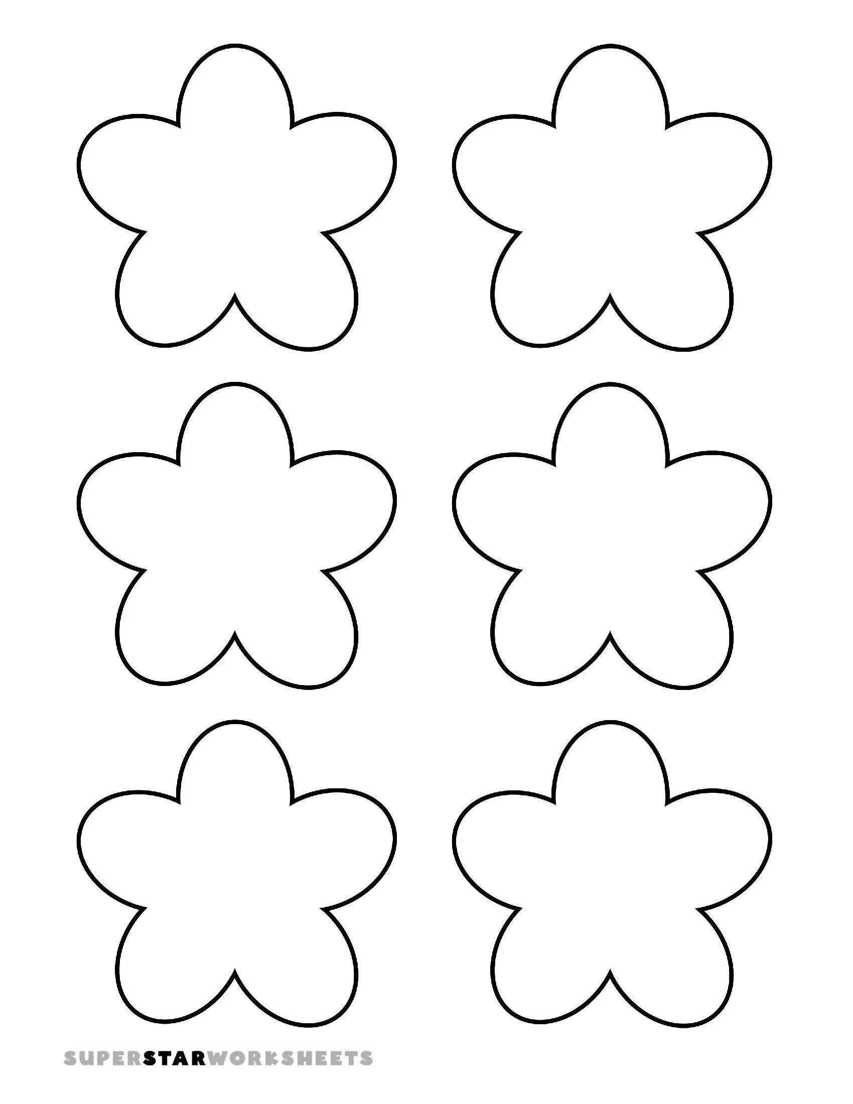 Molde de Flores para Imprimir de Flor Simples