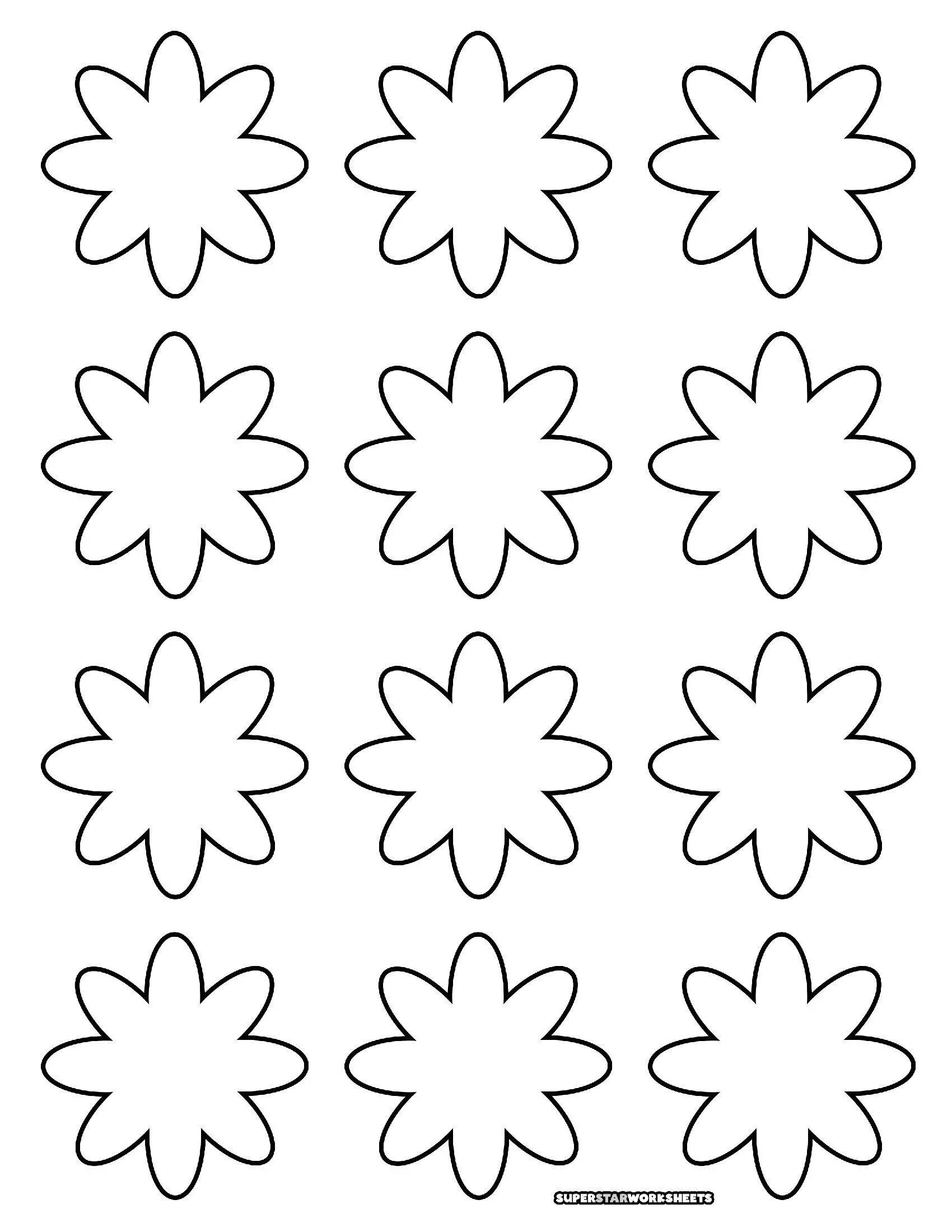 Molde de Flores para Imprimir de Flor Simples
