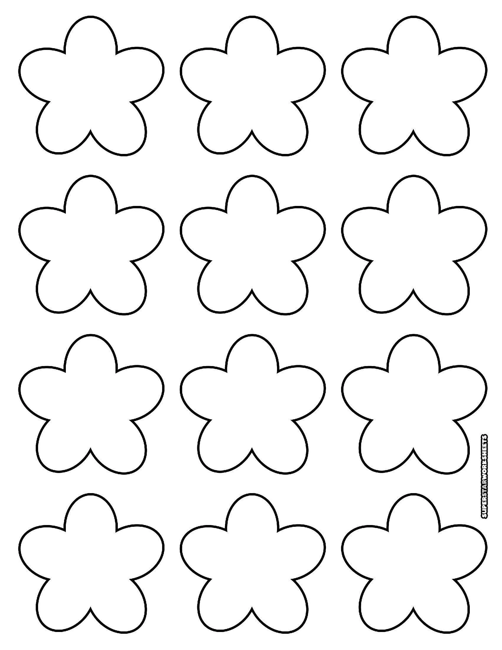 Molde de Flores para Imprimir de Flor Simples