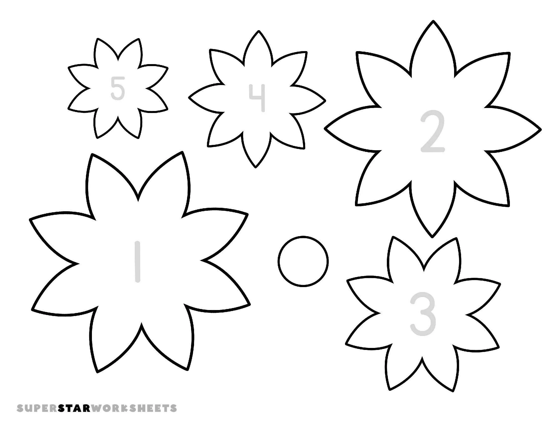 Molde de Flores para Imprimir de Flores Variadas
