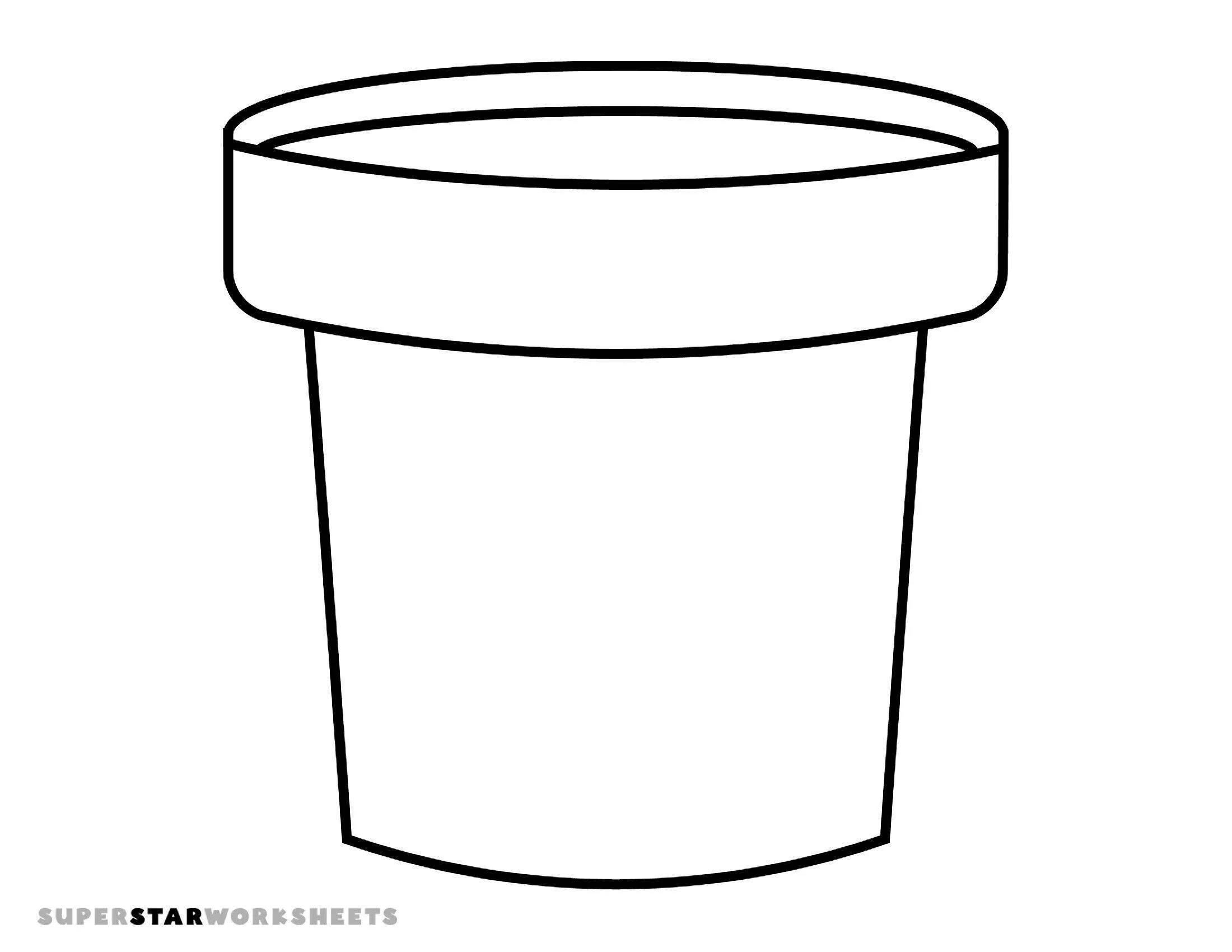 Molde de Vaso de Flores para Imprimir