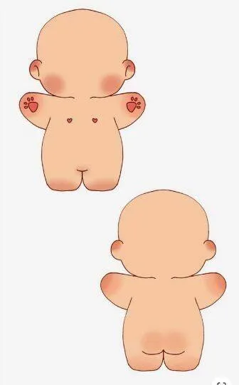 Bebê de Papel para Imprimir com Coração e Pés