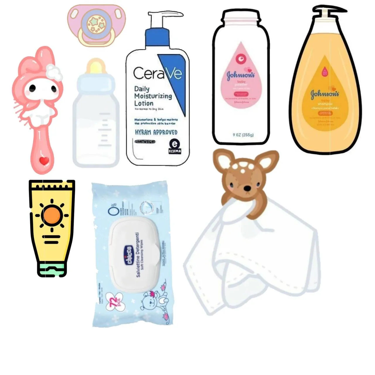 Bebê de Papel para Imprimir com Acessórios de Higiene