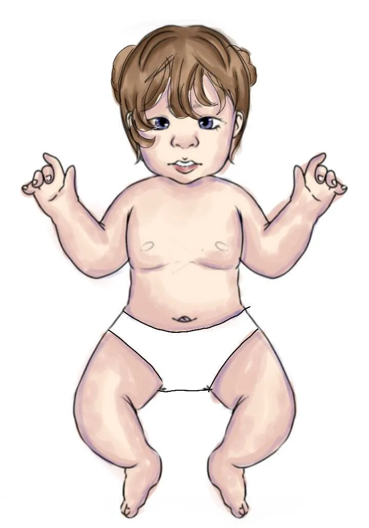 Bebê de Papel para Imprimir com Fralda e Cabelinho