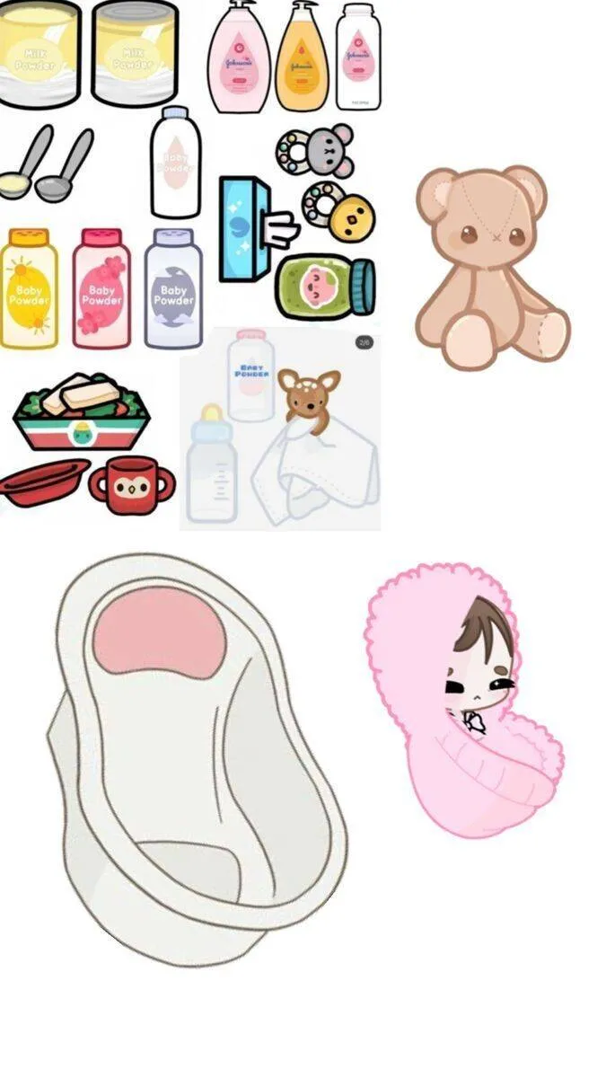Bebê de Papel para Imprimir com Banheira e Acessórios