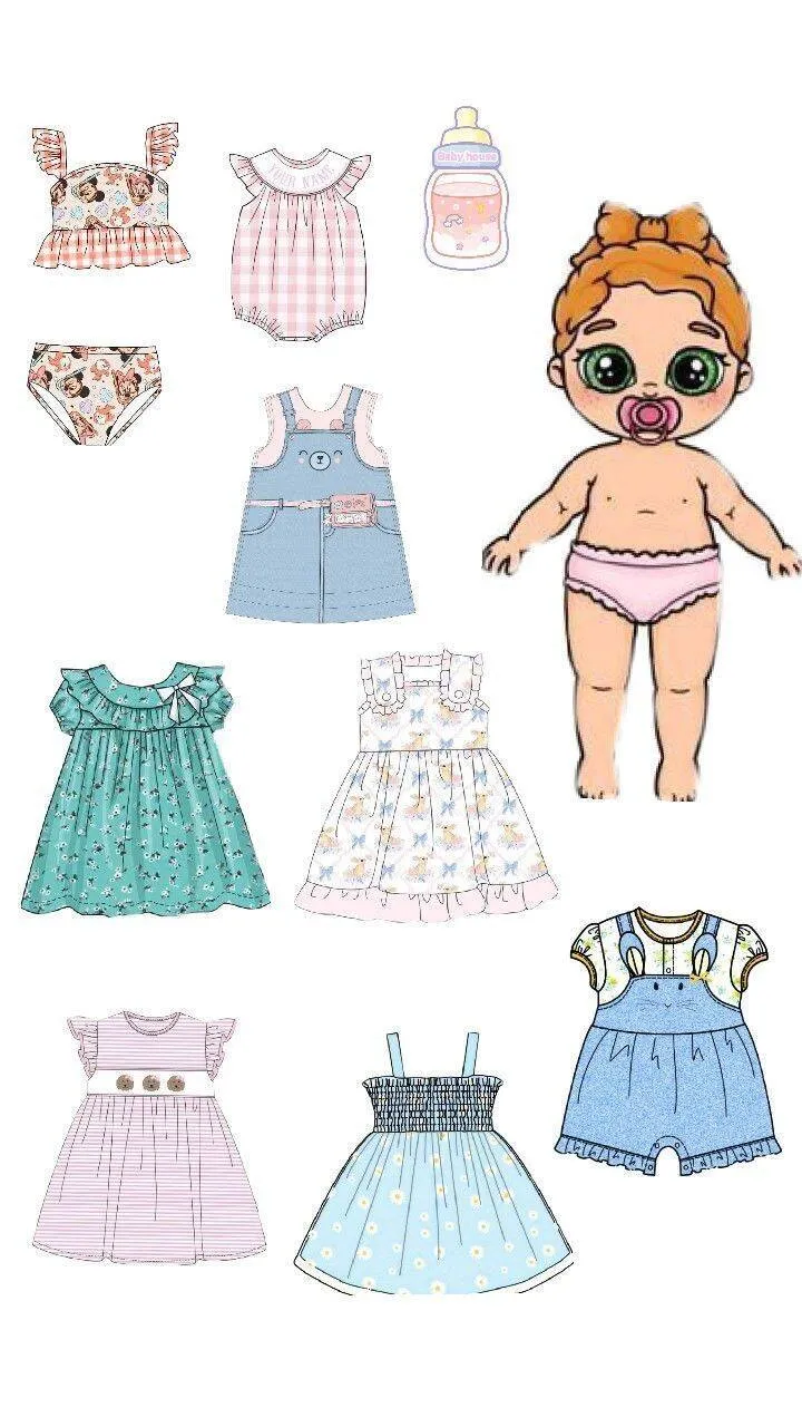 Bebê de Papel para Imprimir com Roupas e Mamadeira