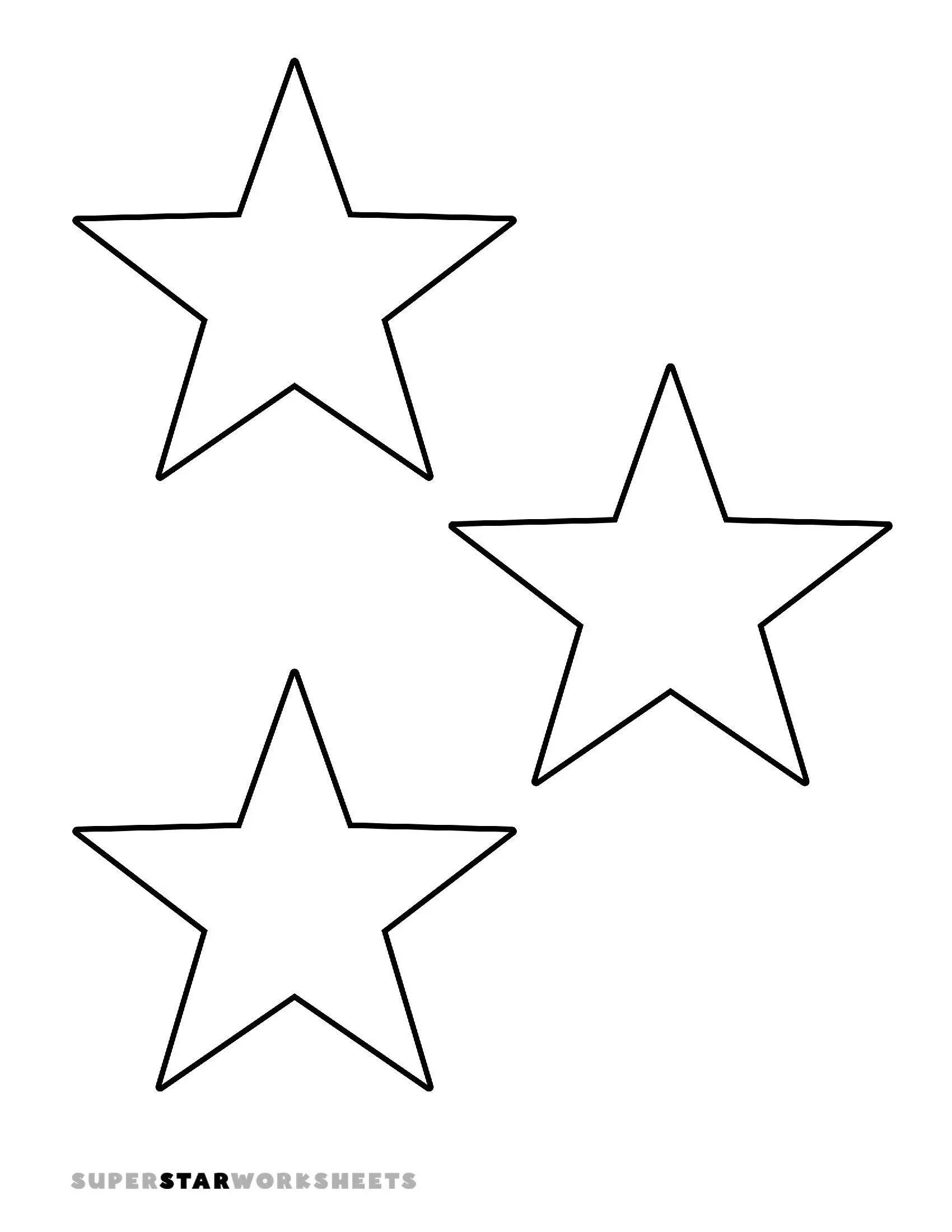 Star Template for Printing and Cutting with 5 Points