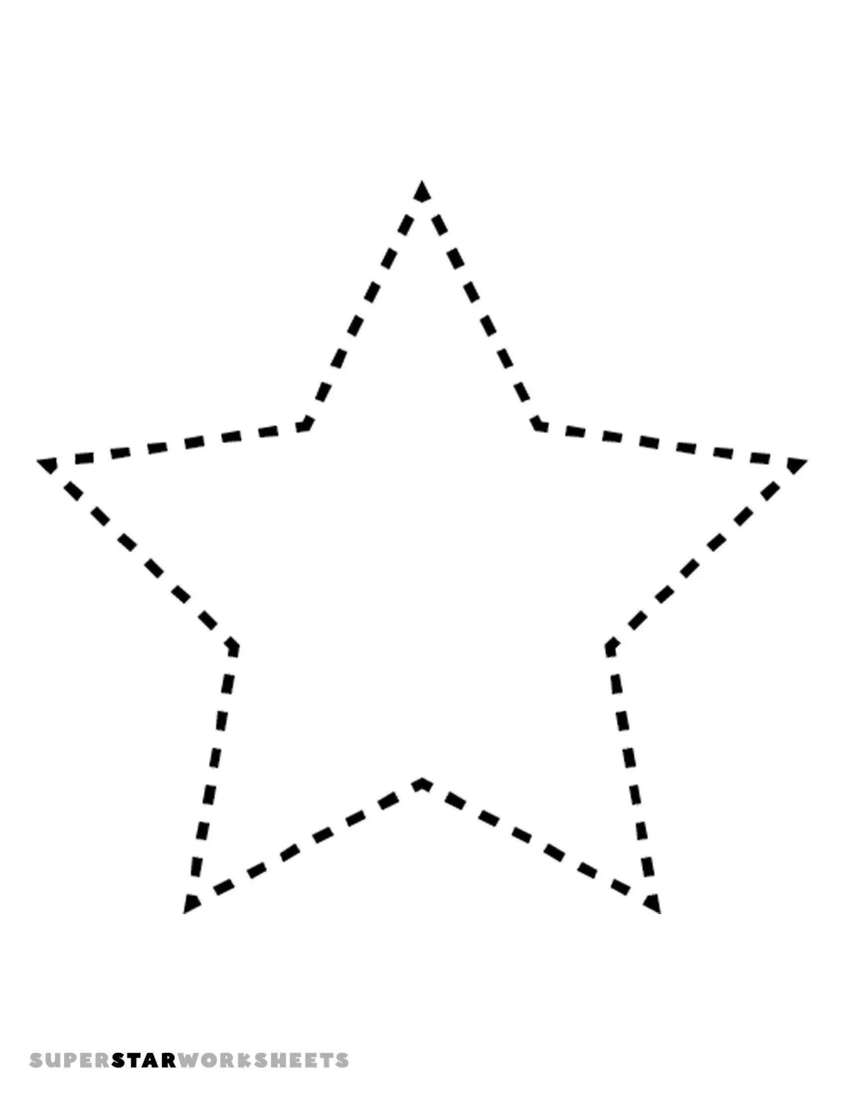 Molde de Estrela para Imprimir e Recortar de 5 Pontas