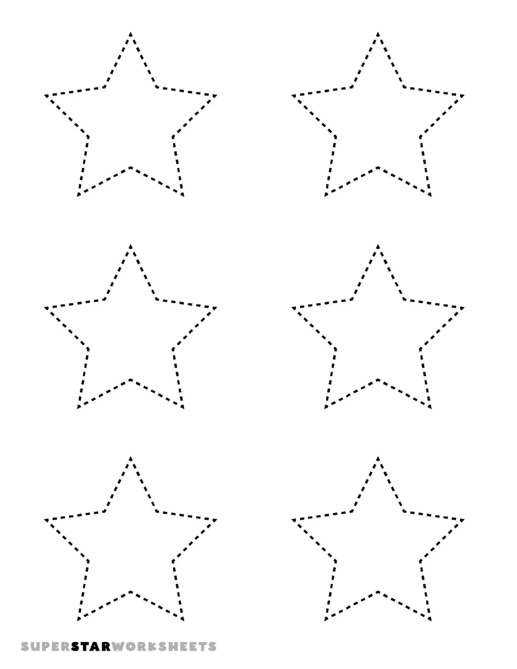 Star Template for Printing and Cutting with 5 Points