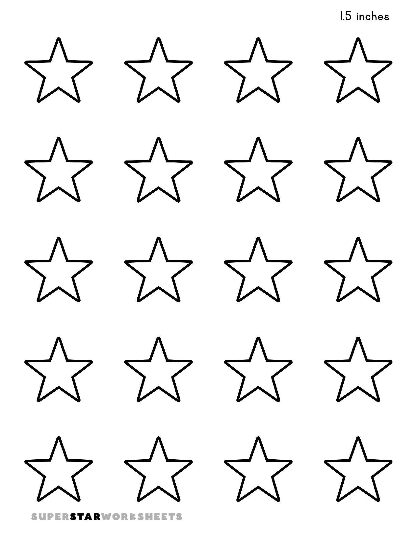 Molde de Estrelas para Imprimir e Recortar de 5 Pontas