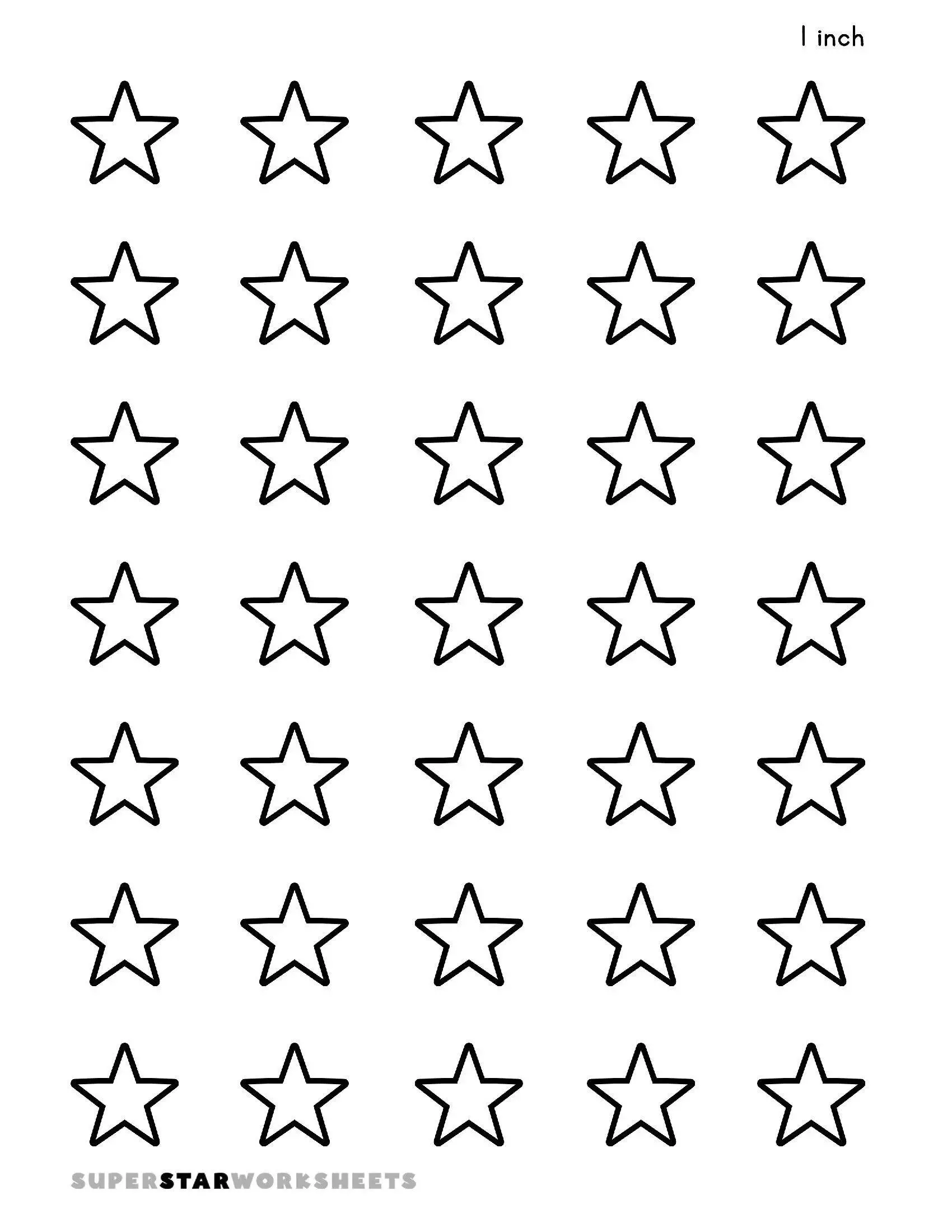 Molde de Estrelas Pequenas para Imprimir e Recortar