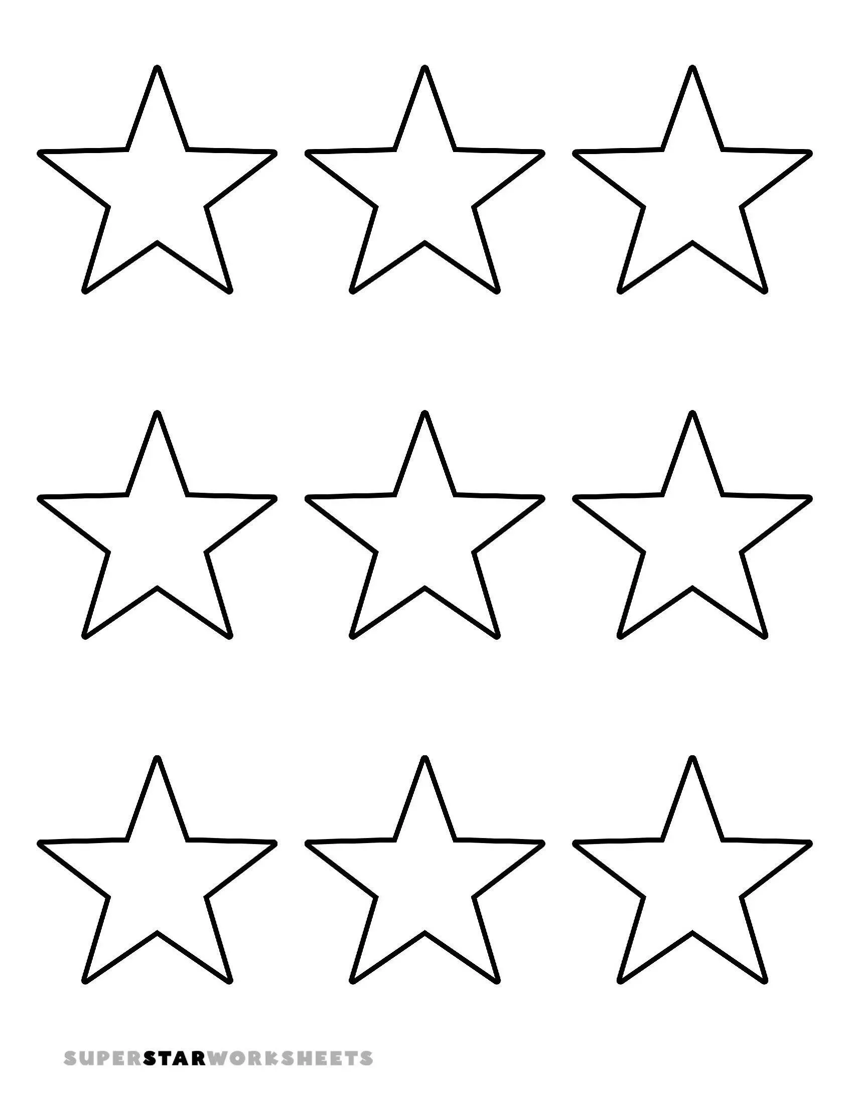 Molde de Estrela para Imprimir e Recortar de 5 Pontas