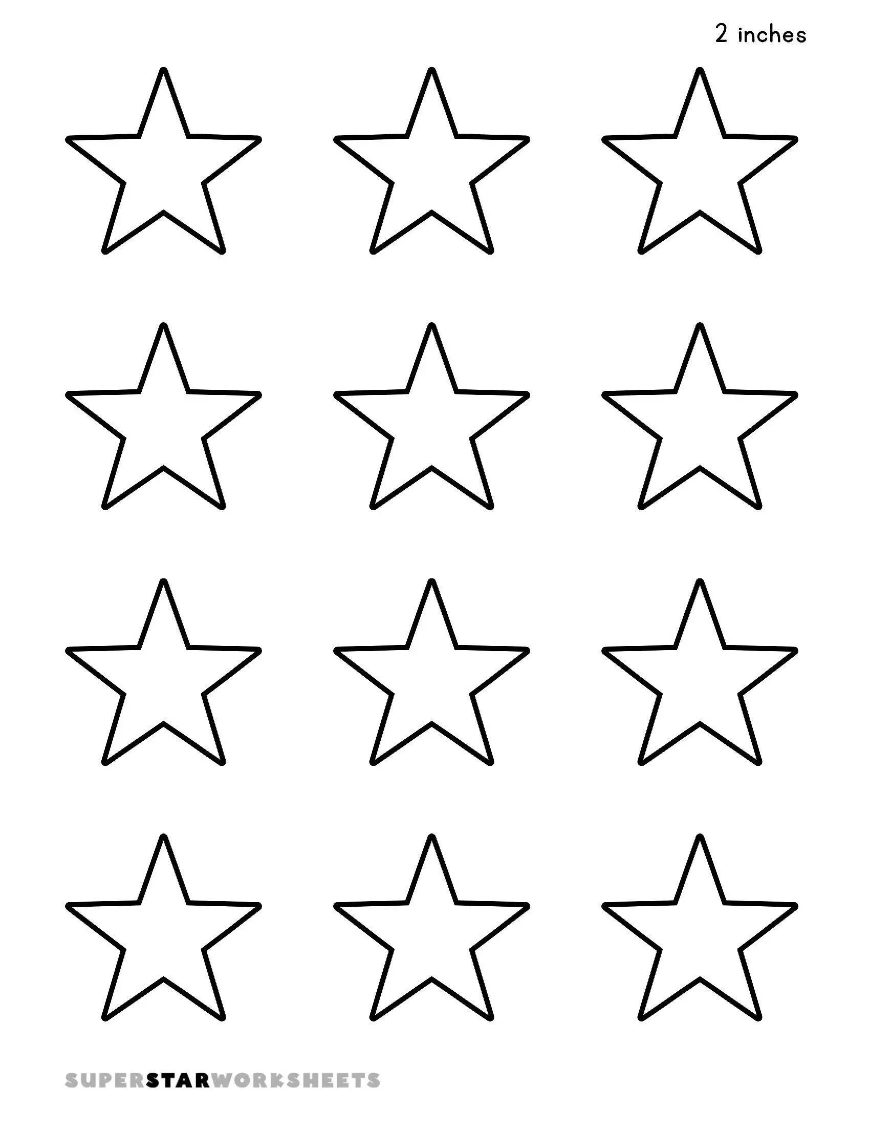 Molde de Estrela para Imprimir e Recortar de 5 Pontas