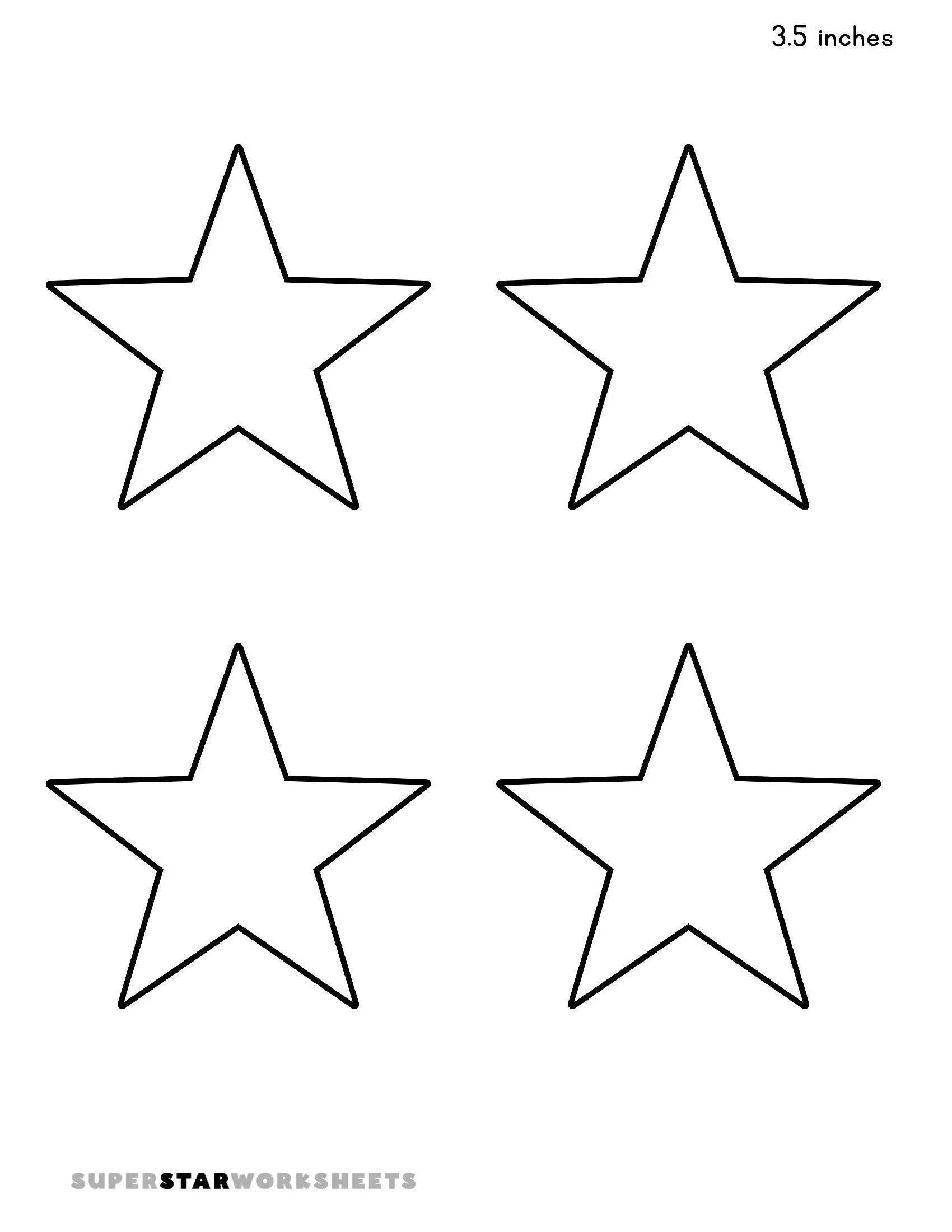 Molde de Estrela para Imprimir e Recortar de 5 Pontas