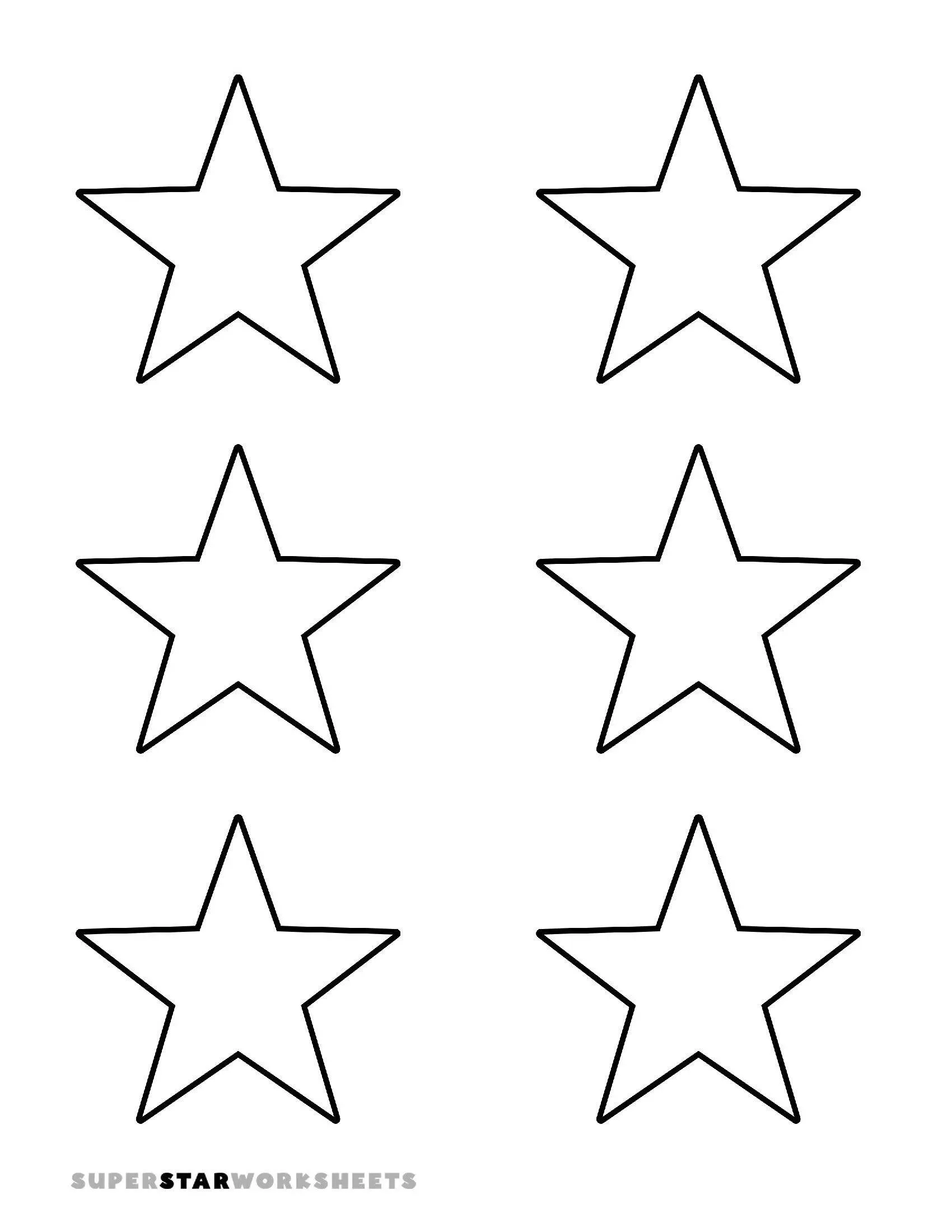 Molde de Estrelas de 5 Pontas para Imprimir e Recortar