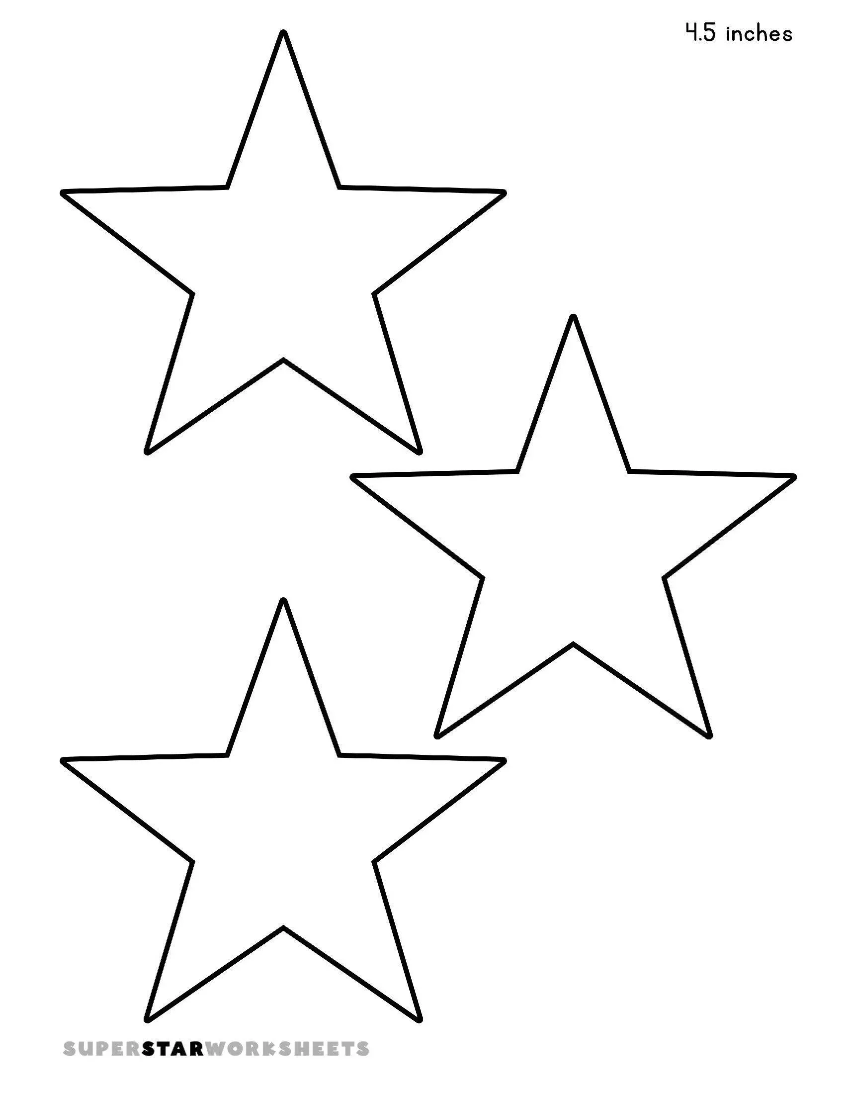Molde de Estrelas de 5 Pontas para Imprimir e Recortar