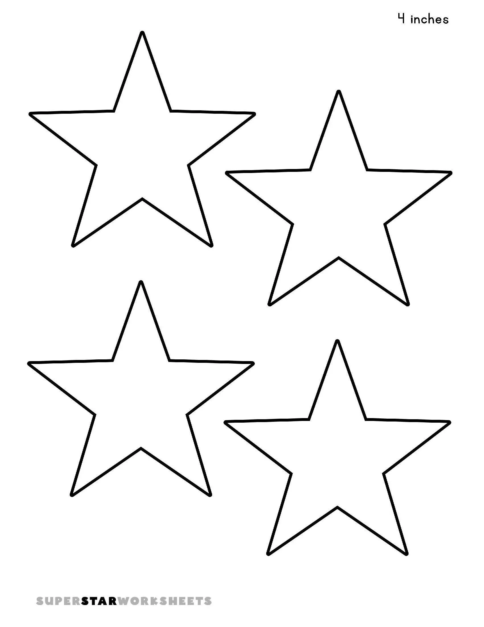 Molde de Estrela para Imprimir e Recortar de 5 Pontas   Tamanho Médio