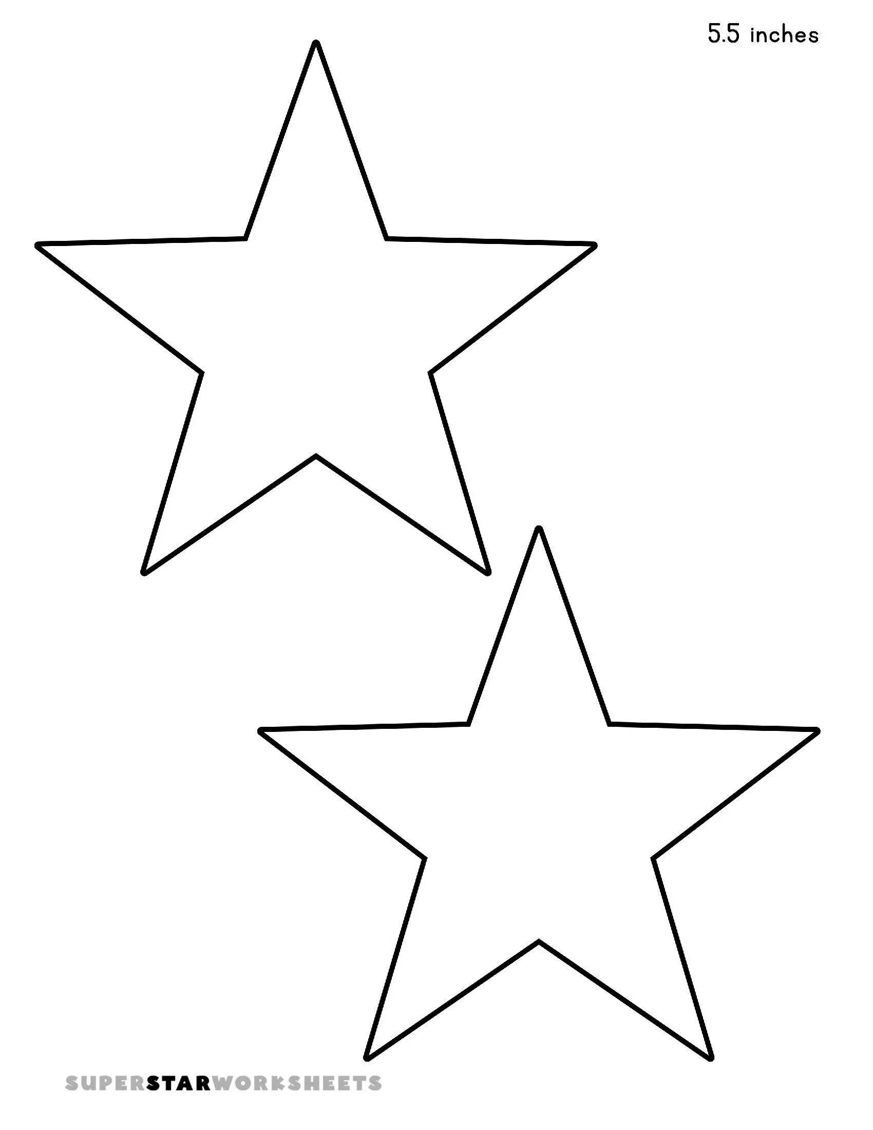 Molde de Estrela de 5 Pontas para Imprimir e Recortar