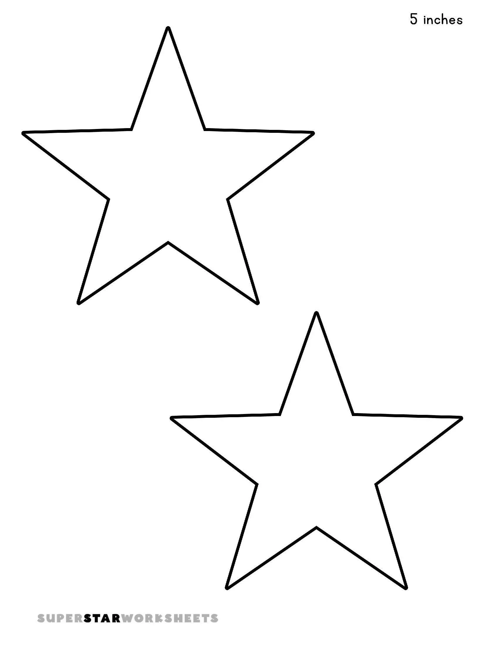 Molde de Estrela para Imprimir e Recortar de 5 Pontas