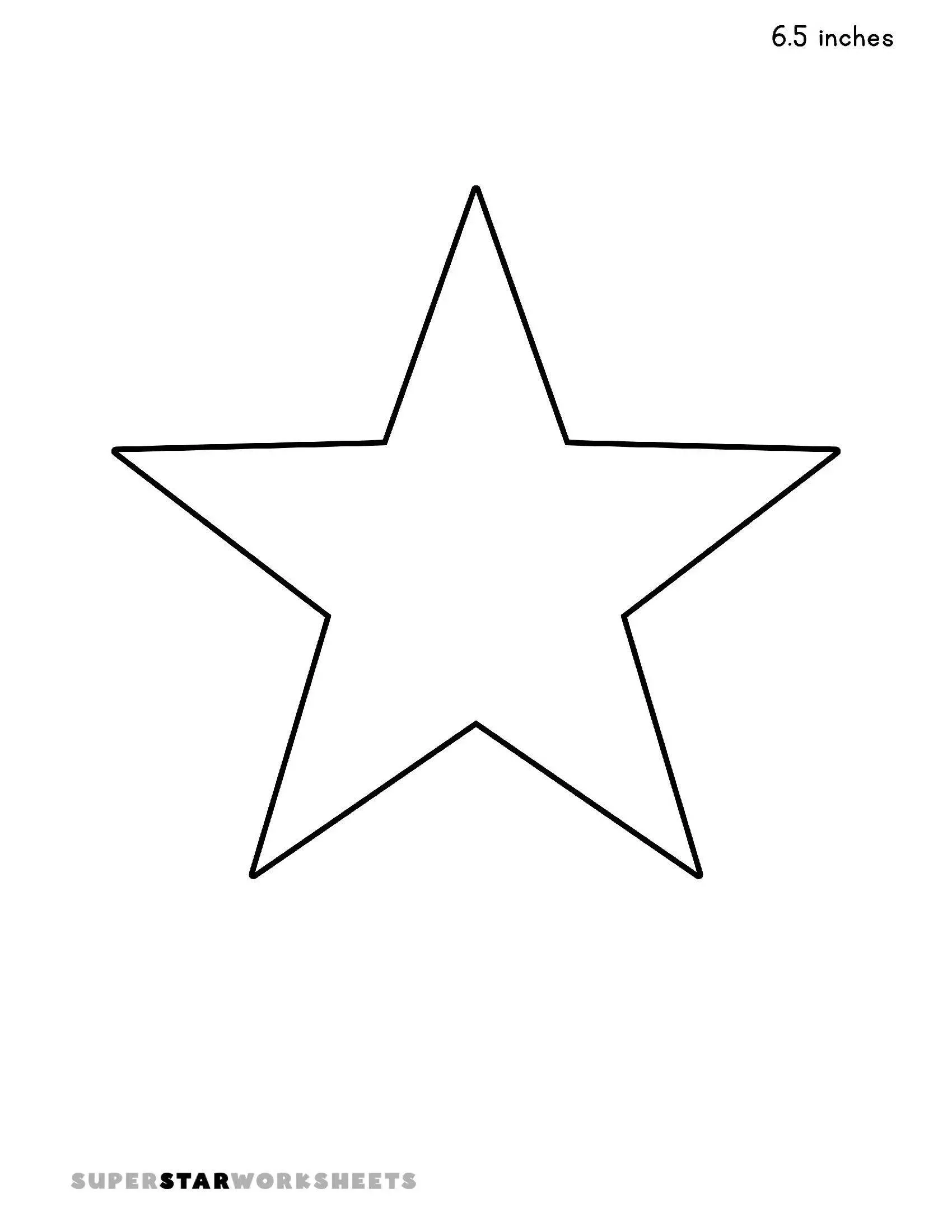 Molde de Estrela de 5 Pontas para Imprimir e Recortar