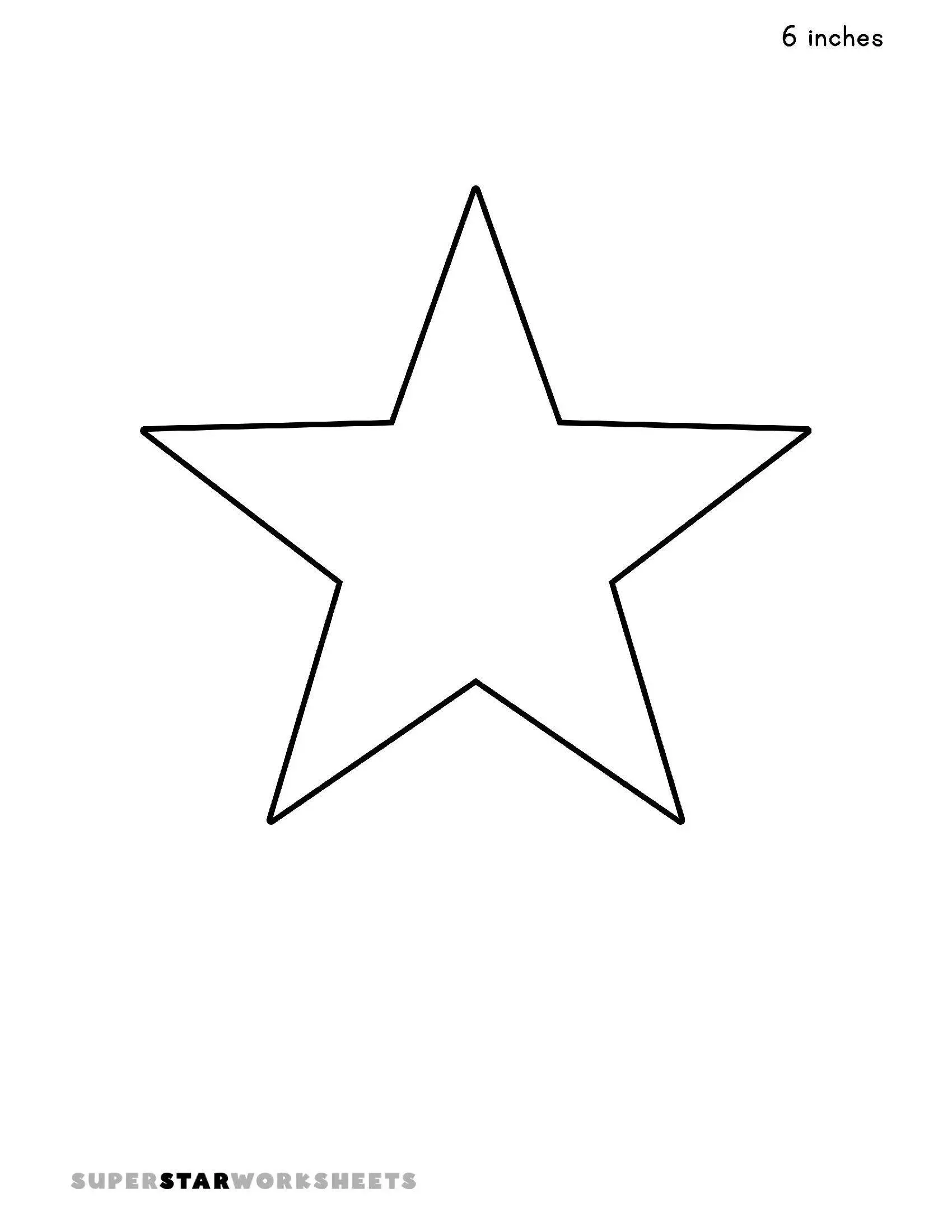 Molde de Estrela de 5 Pontas para Imprimir e Recortar