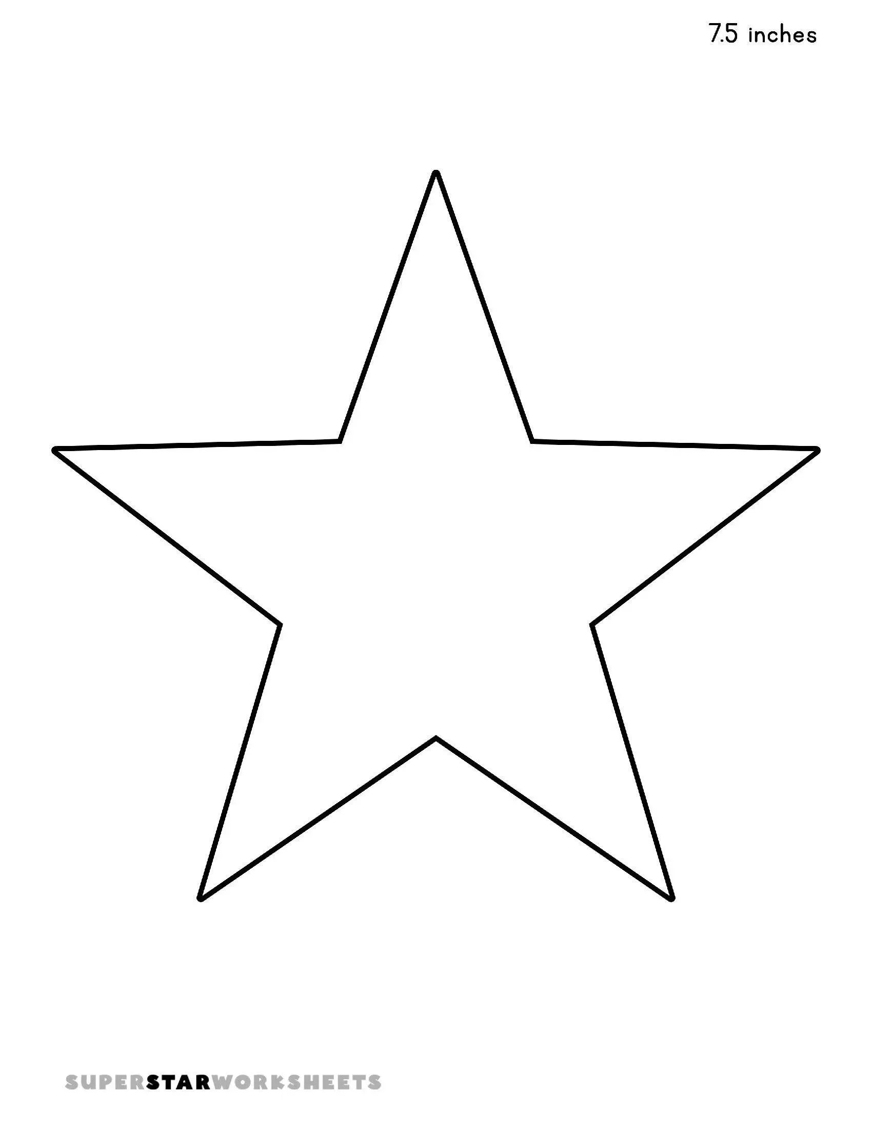 Molde de Estrela de 5 Pontas para Imprimir e Recortar