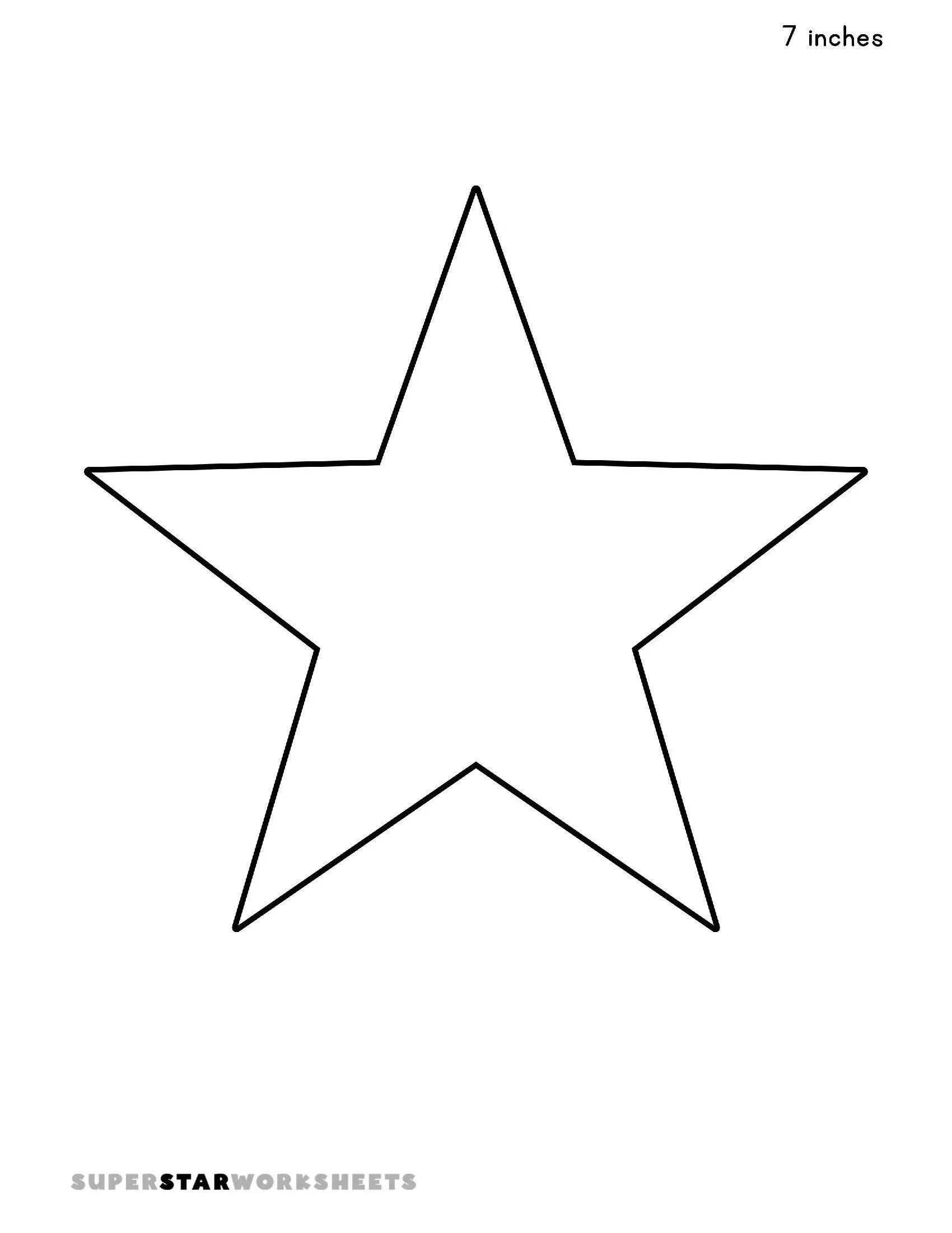 Molde de Estrela de 5 Pontas para Imprimir e Recortar