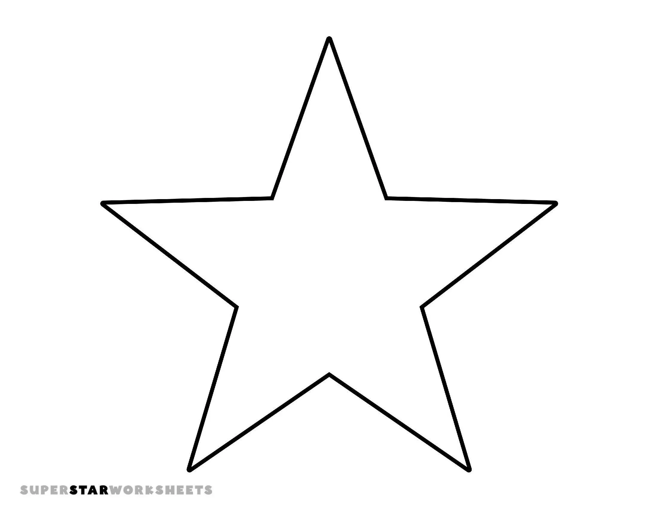 Molde de Estrela de 5 Pontas para Imprimir e Recortar