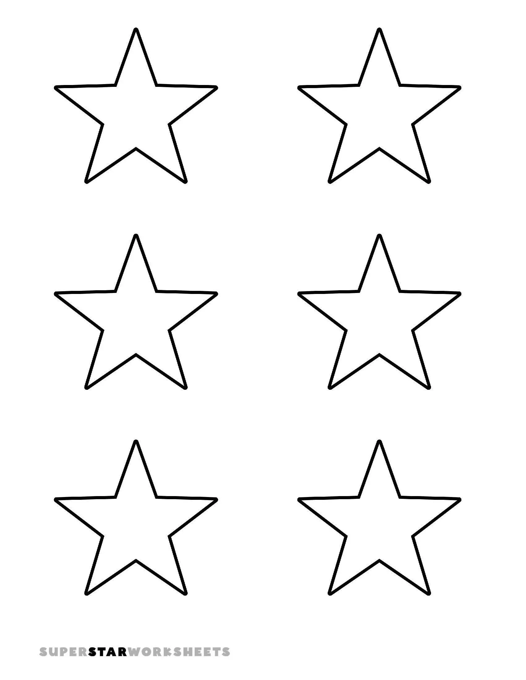 Molde de Estrela para Imprimir e Recortar de 5 Pontas