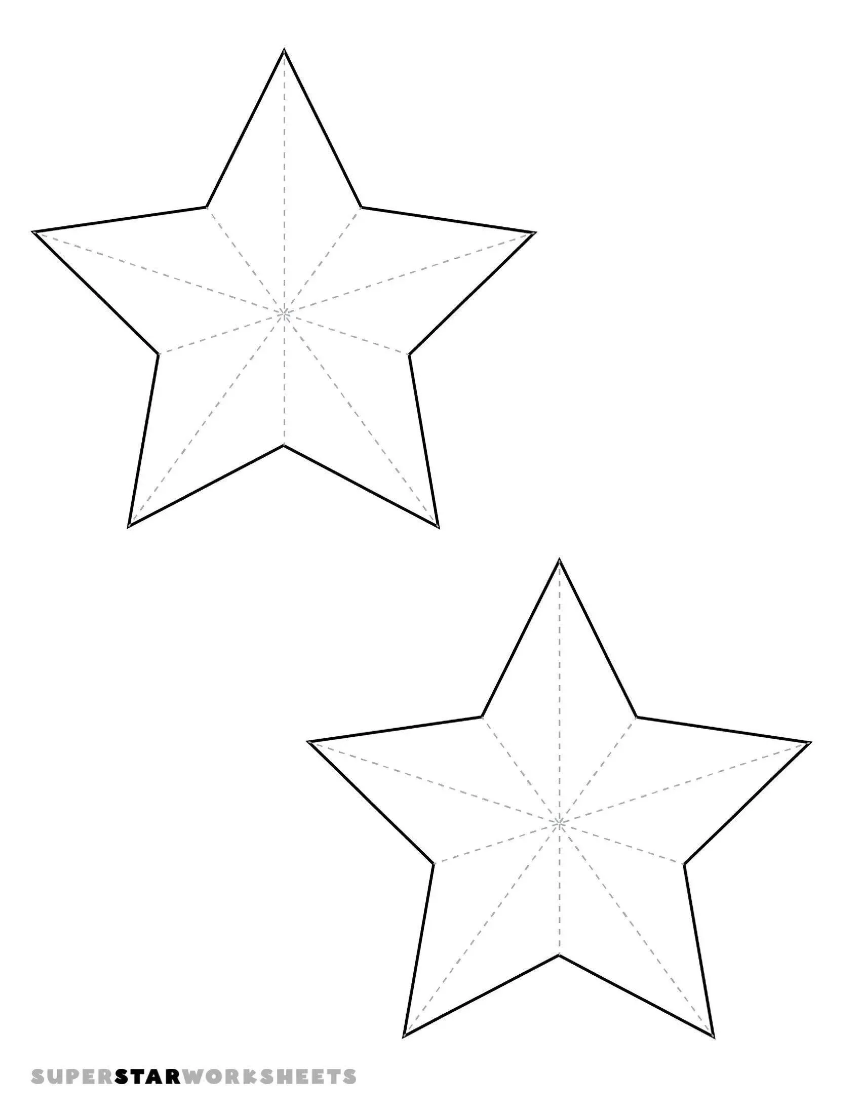 Molde de Estrela para Imprimir e Recortar de 5 Pontas