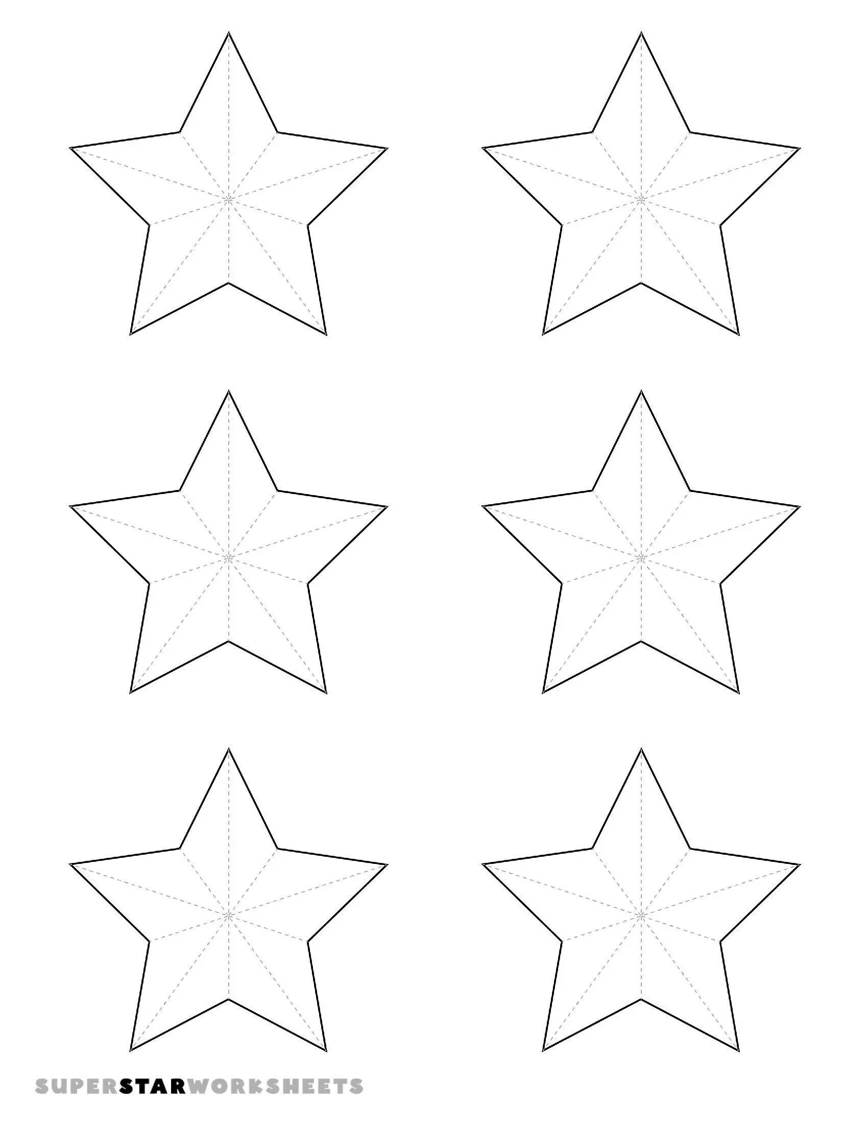 Molde de Estrela para Imprimir e Recortar de 5 Pontas